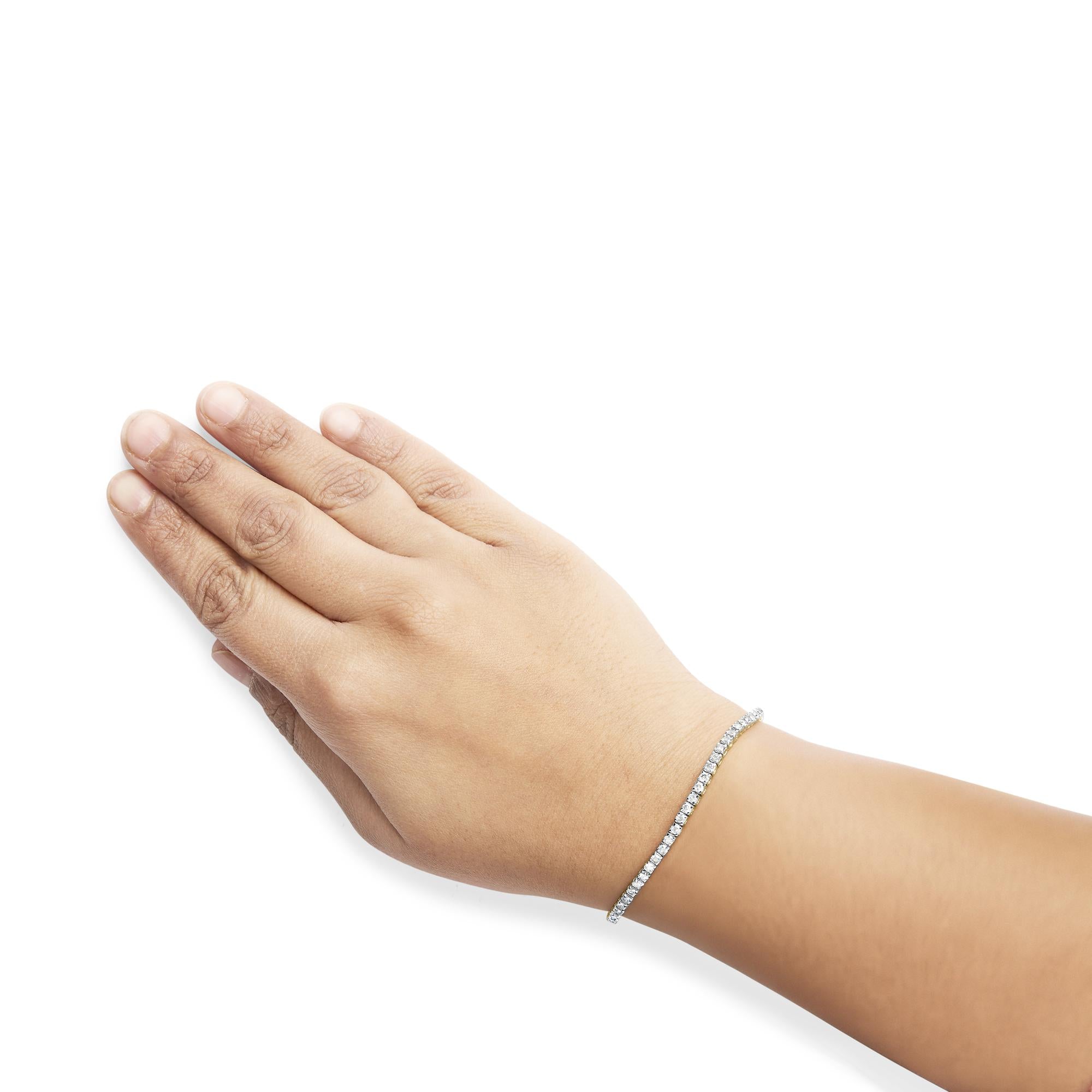 10K Yellow Gold Classic 3.0 Cttw Classic Diamond Tennis Bracelet (J-K Color, I2-I3 Clarity)  - 7.25" Inches - Friggin Jewelry