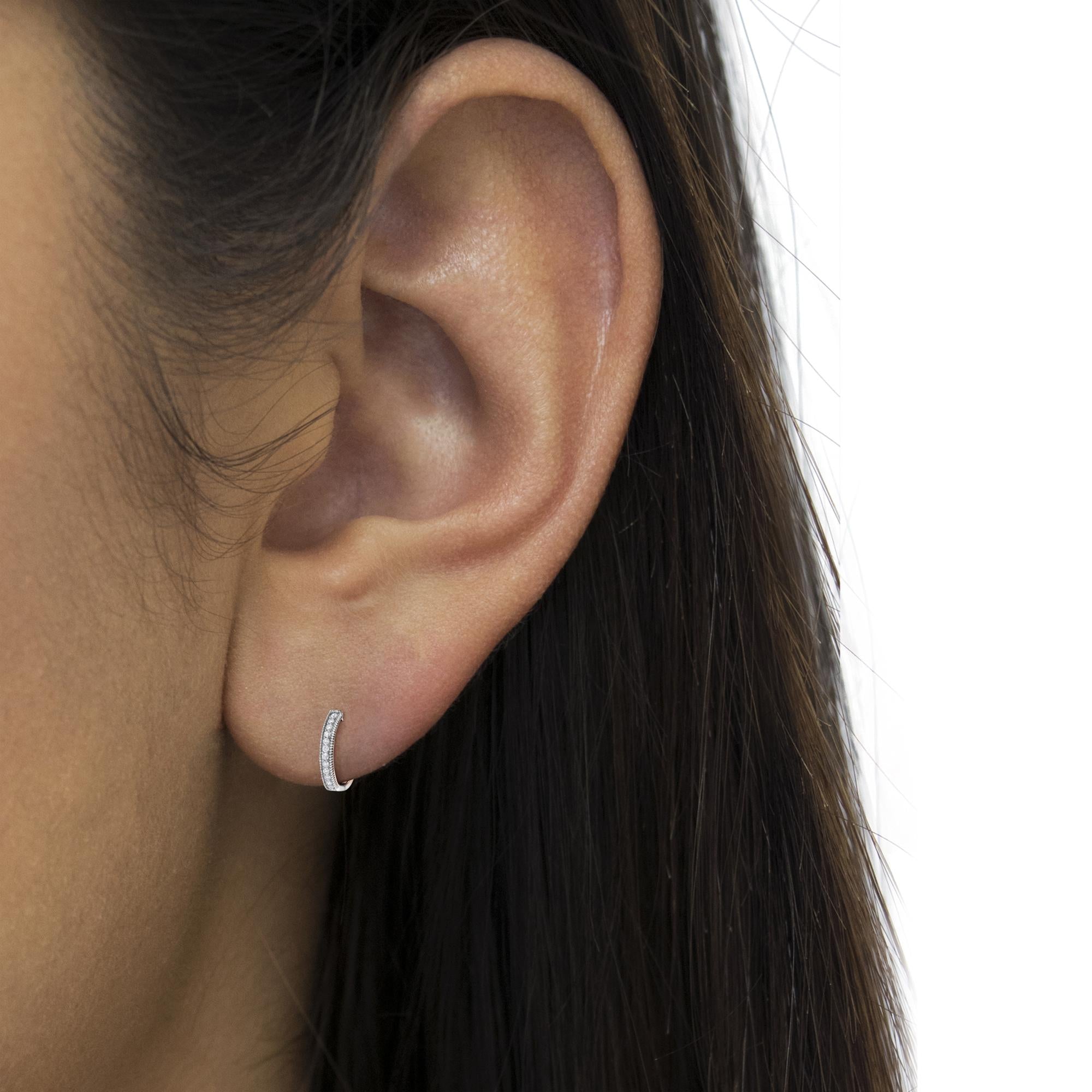 Aros de diamantes en oro blanco de 10 quilates (1,00 ct, color HI, claridad I1-I2) - Friggin Jewelry