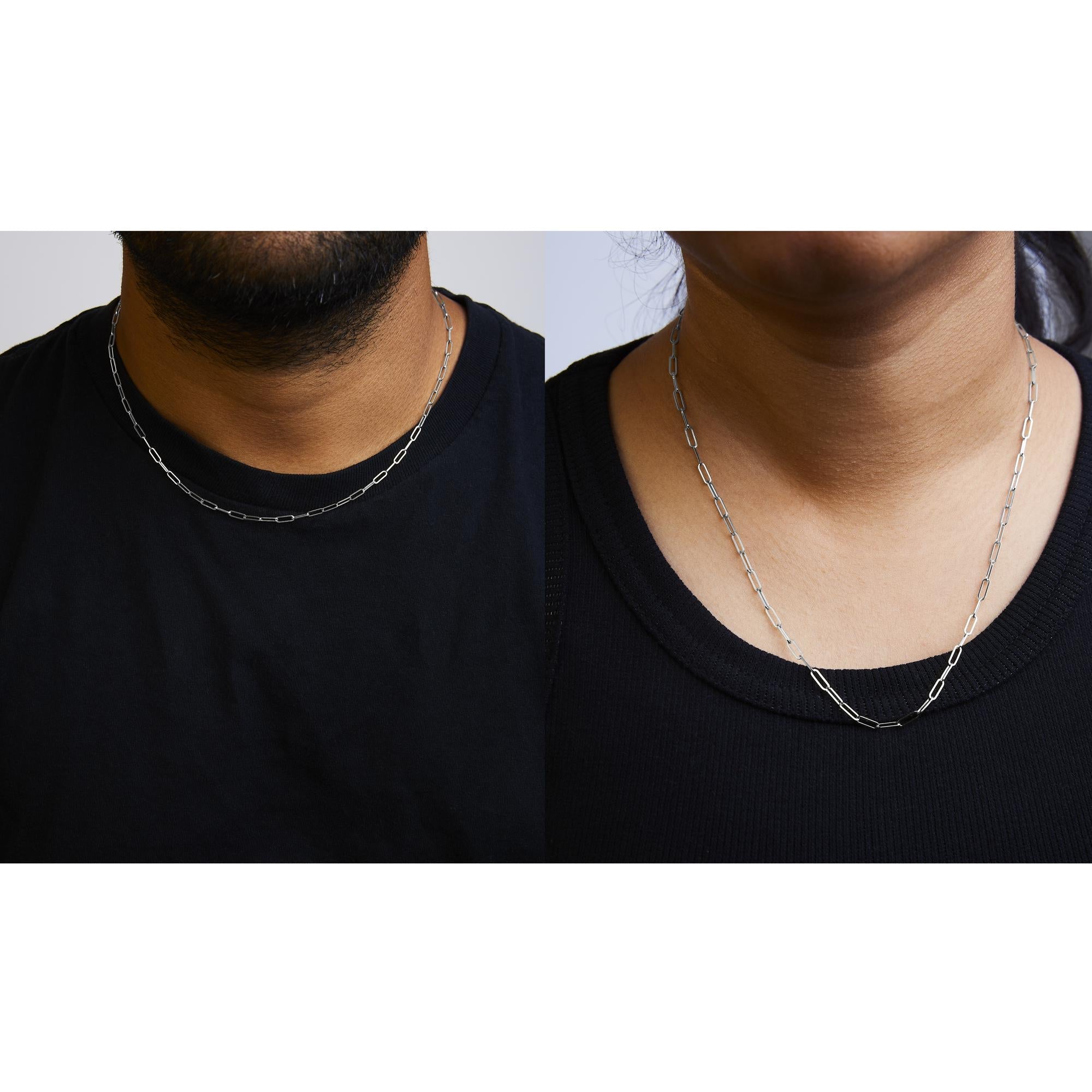 Unisex Solid 14K Gold 2.5mm Paperclip Chain Necklace - Friggin Jewelry