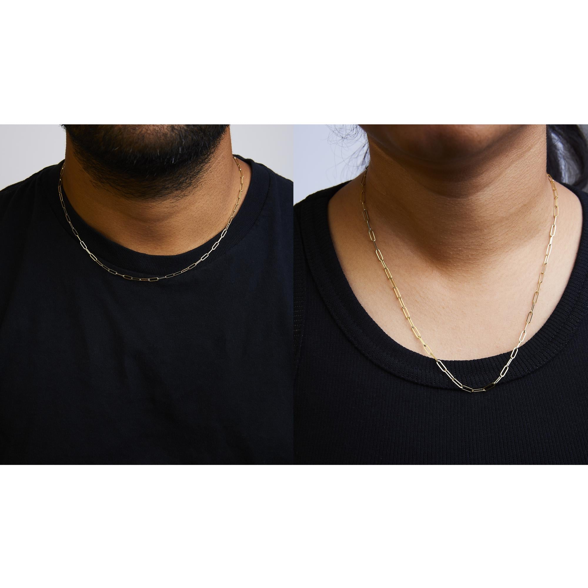 Unisex Solid 14K Gold 2.5mm Paperclip Chain Necklace - Friggin Jewelry