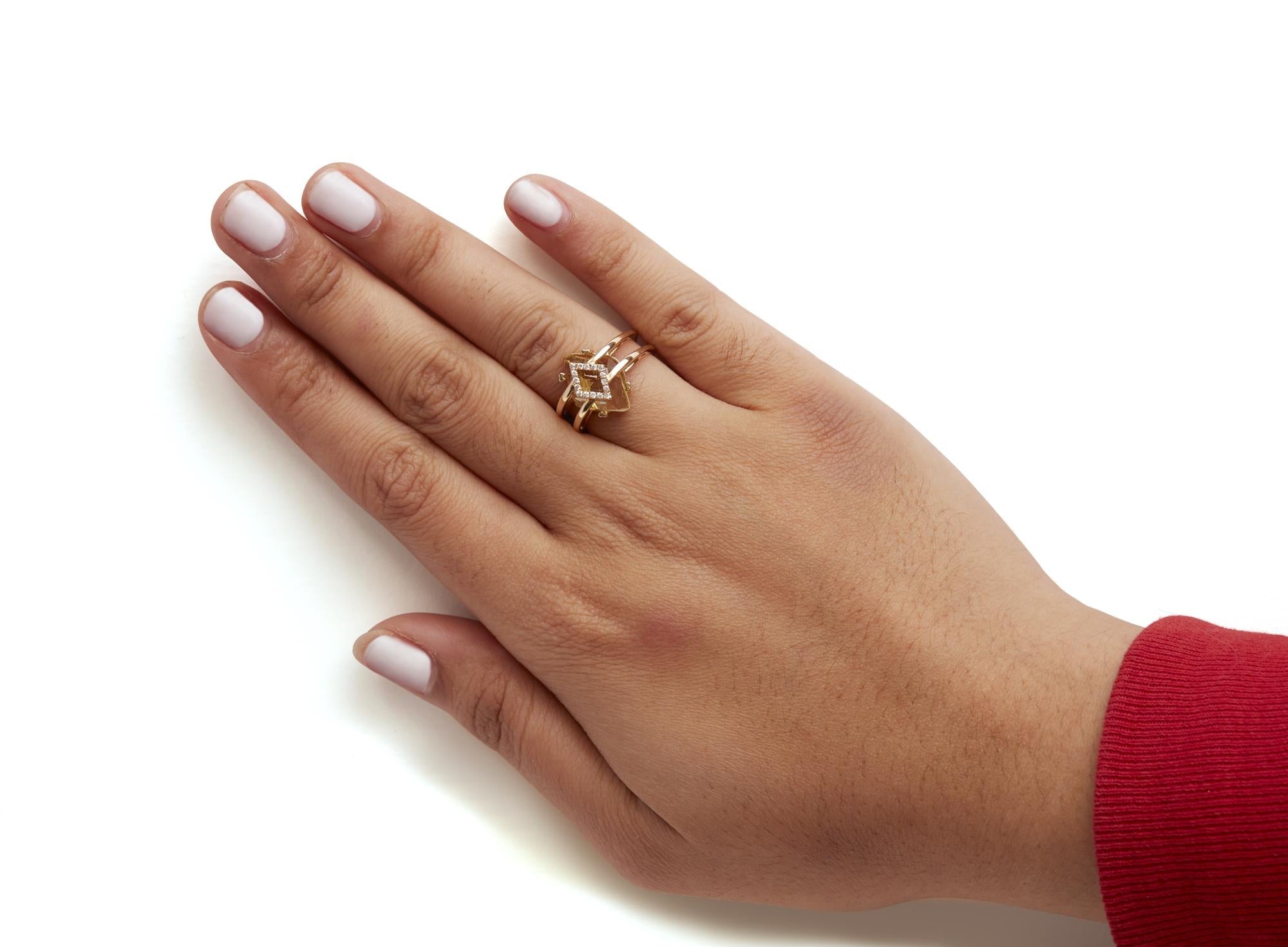 14K Yellow Gold 15x15 MM Marquise Cut Yellow Topaz and Diamond Accent Statement Cocktail Ring (G-H Color, SI1-SI2 Clarity) - Friggin Jewelry