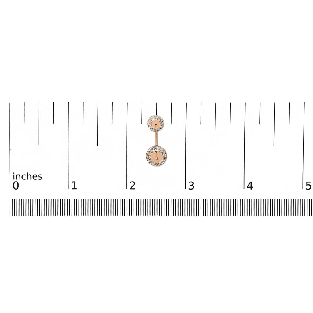Orecchino a bottone a doppio cono con diamanti da 1,00 ct in oro rosa 14 carati (colore GH, purezza SI1-SI2) - Friggin Jewelry