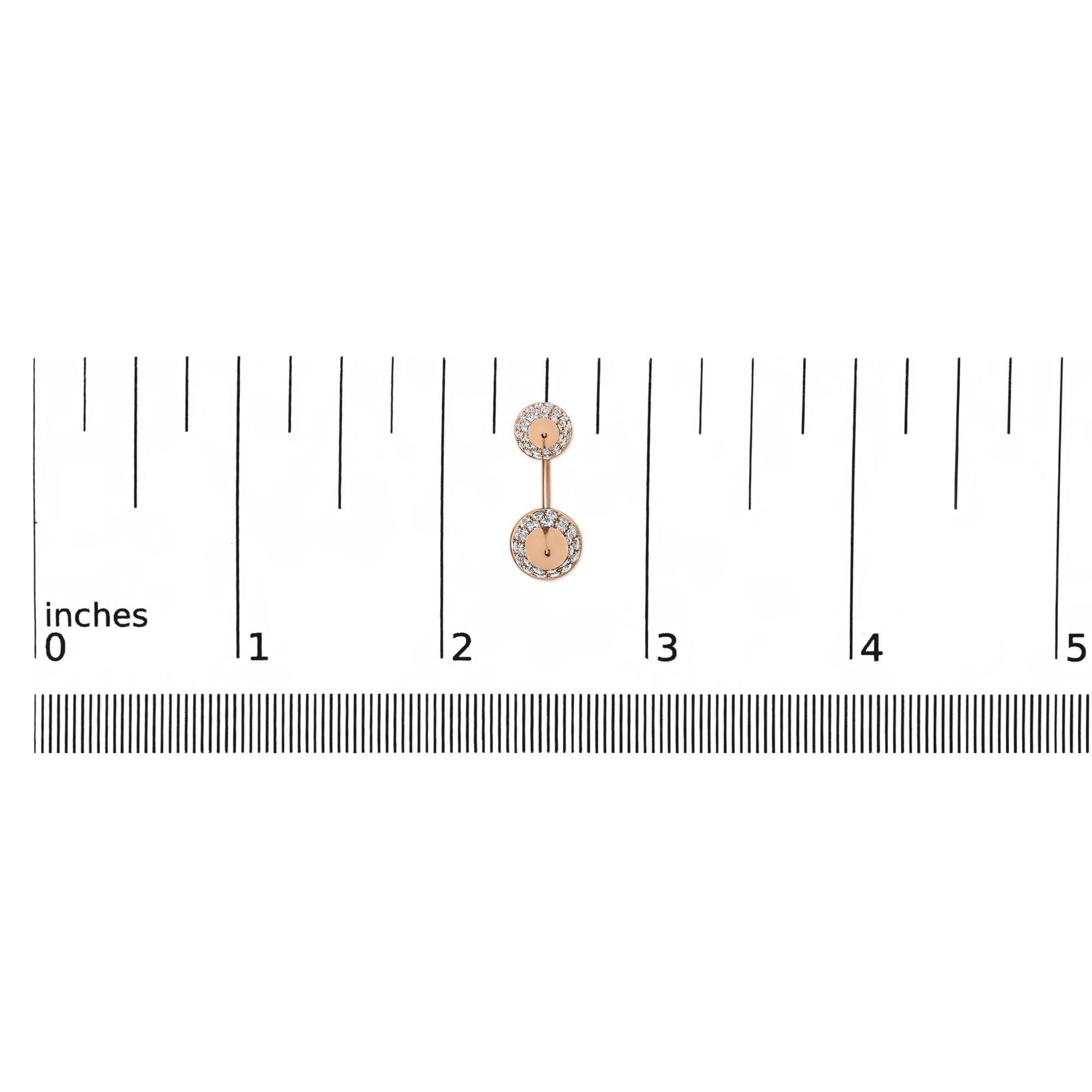 Orecchino a bottone a doppio cono con diamanti da 1,00 ct in oro rosa 14 carati (colore GH, purezza SI1-SI2) - Friggin Jewelry