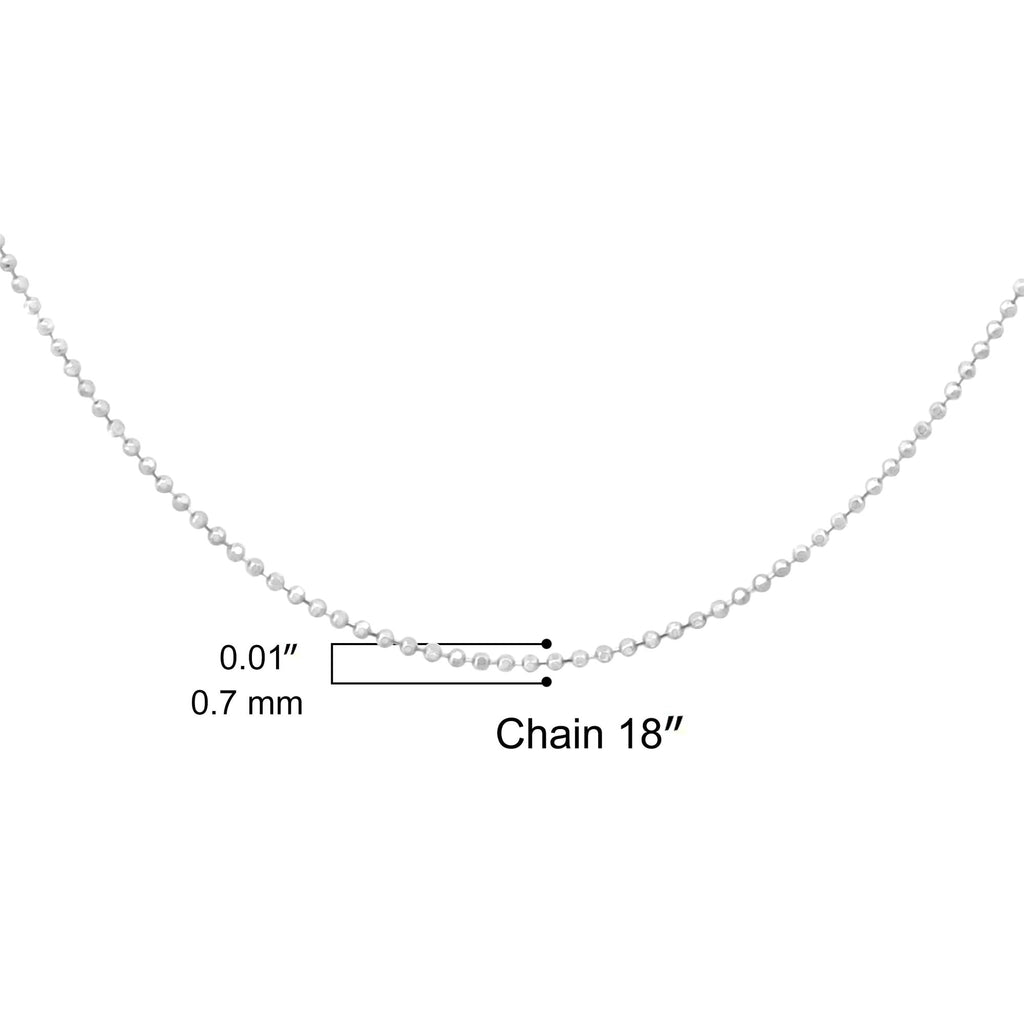 .925 Sterling Silver 0.7mm Slim and Dainty Unisex 18" Inch Ball Bead Chain Necklace - Friggin Jewelry