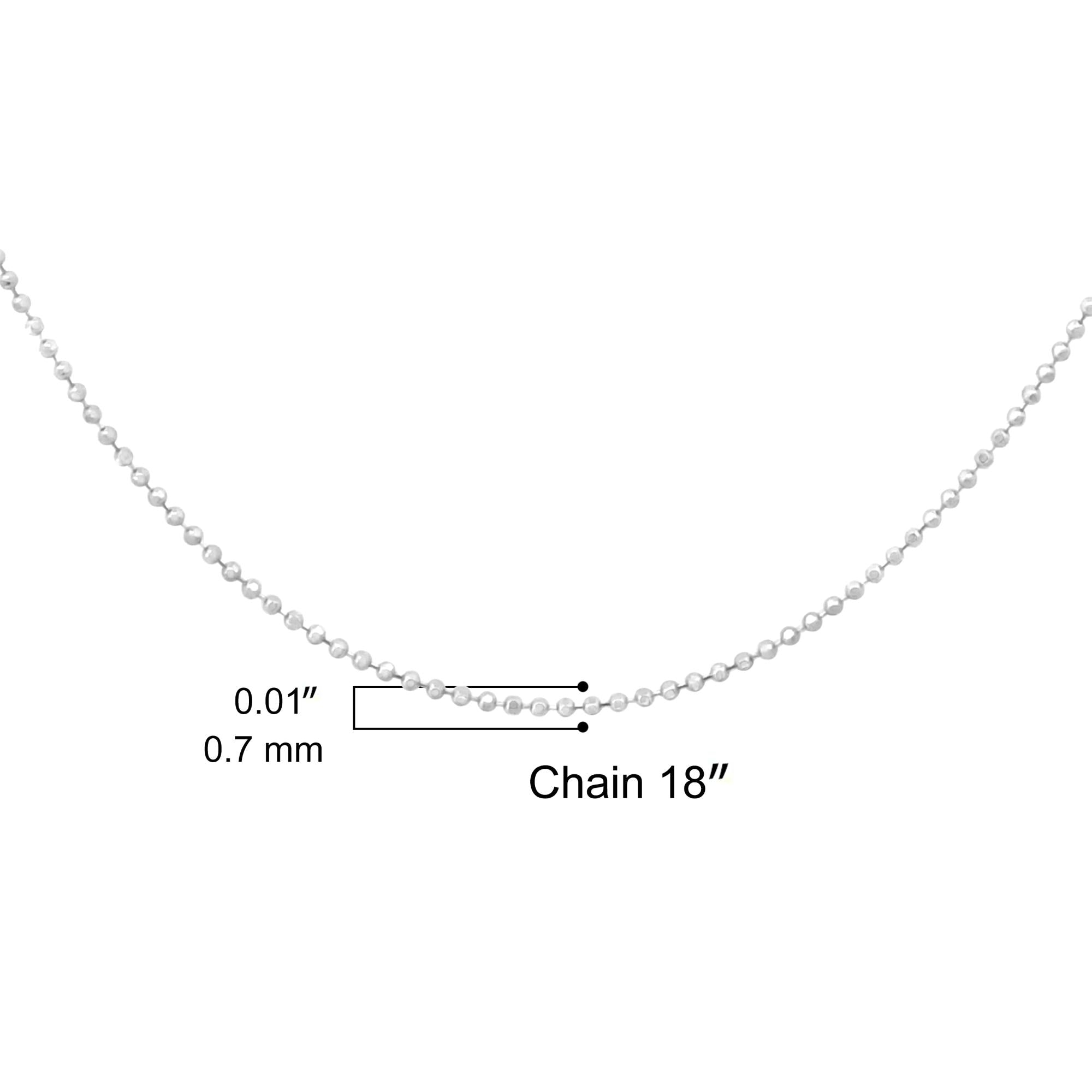 .925 Sterling Silver 0.7mm Slim and Dainty Unisex 18" Inch Ball Bead Chain Necklace - Friggin Jewelry