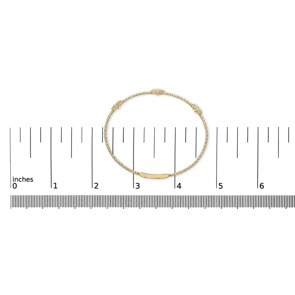 Bracciale rigido in oro bianco 14 carati con diamanti da 1/2 carati, stile quadrifoglio (colore GH, purezza SI1-SI2) - 7,75 pollici - Friggin Jewelry