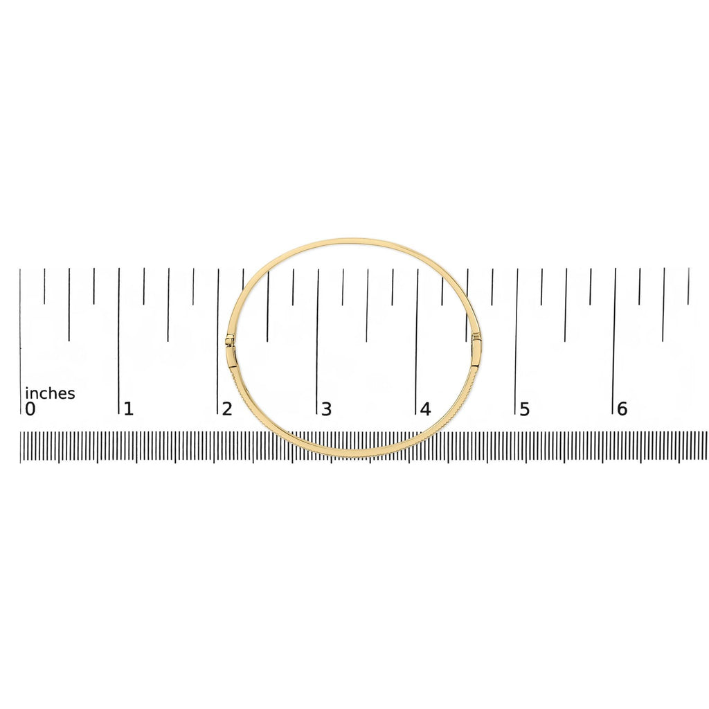 14K Yellow Gold 1/3 Cttw Diamond Half Eternity Bangle Bracelet (I-J Color, I2-I3 Clarity) - 7.75" Inches - Friggin Jewelry
