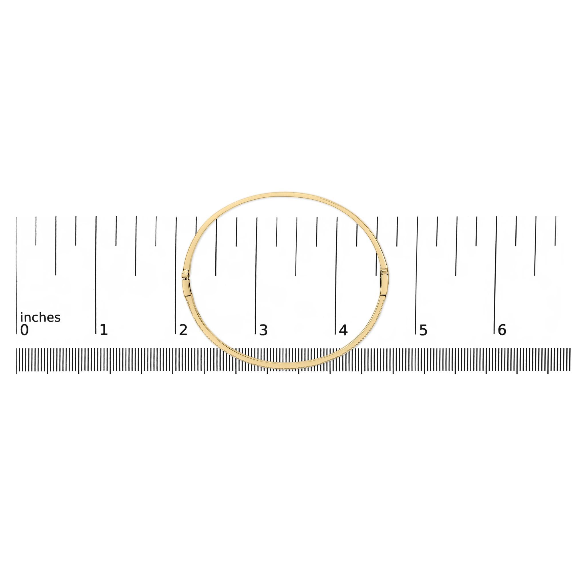 14K Yellow Gold 1/3 Cttw Diamond Half Eternity Bangle Bracelet (I-J Color, I2-I3 Clarity) - 7.75" Inches - Friggin Jewelry