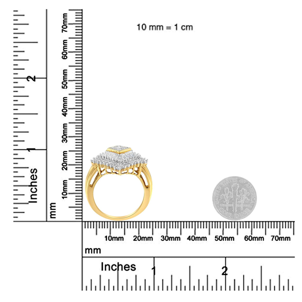 10K Yellow Gold Diamond Ballerina Ring (1 Cttw, I-J Color, I1-I2 Clarity) - Friggin Jewelry
