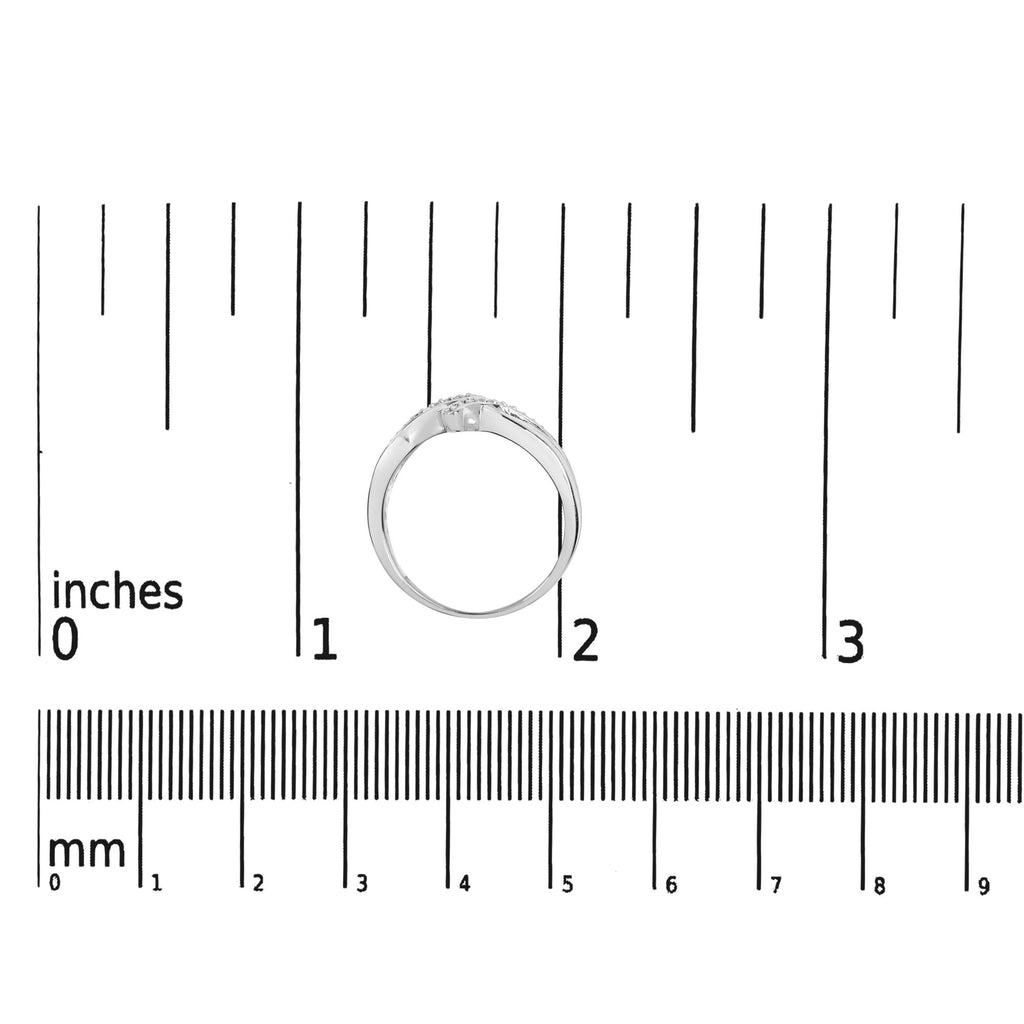 925 Sterling Silver Diamond Accent Bypass and Split Shank Band Ring (I-J Color, I2-I3 Clarity) - Friggin Jewelry