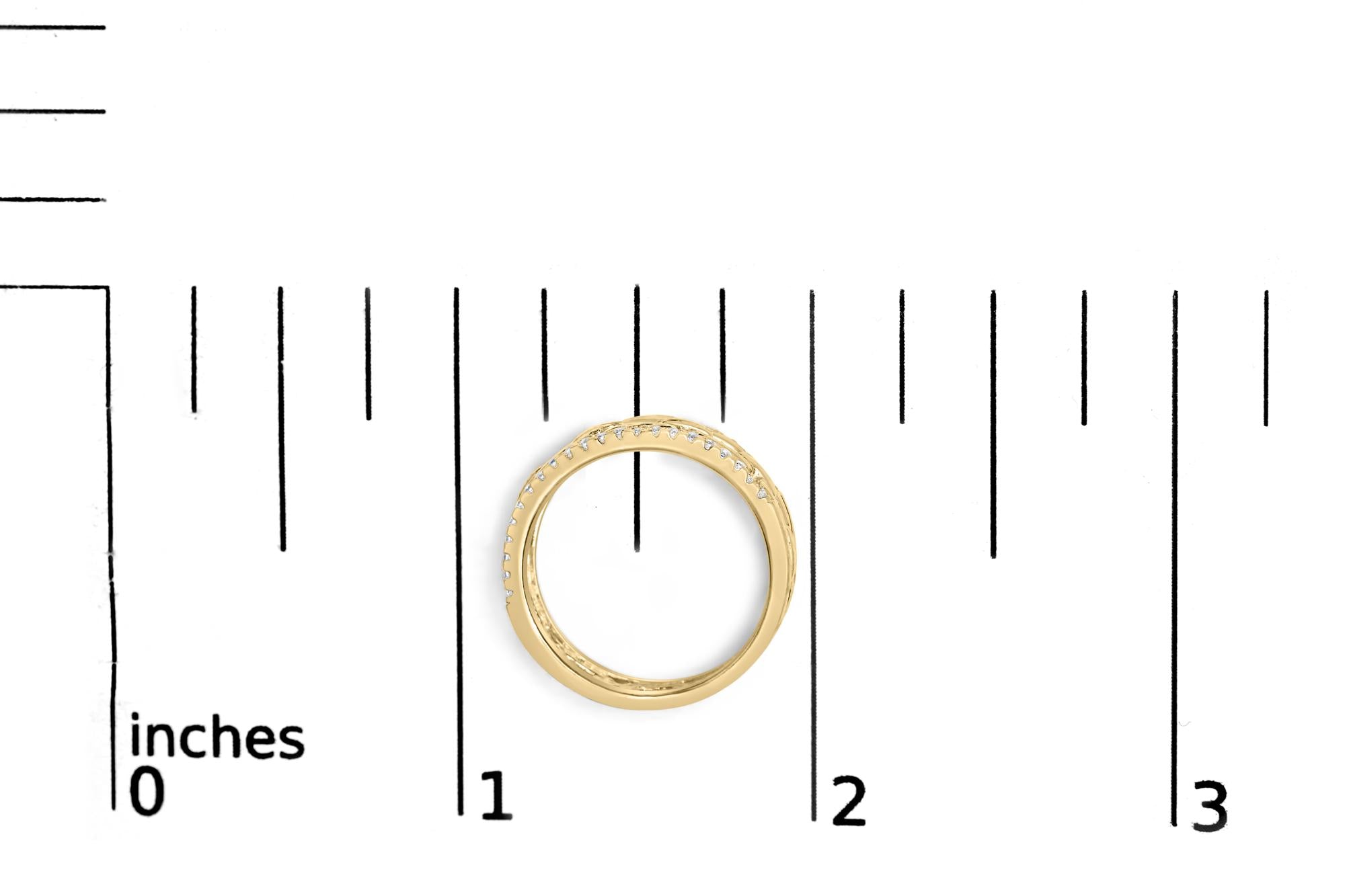 10K Yellow Gold 1/5 Cttw Diamond Two Row Cuban Link Ring - Friggin Jewelry