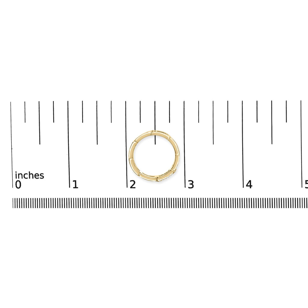 10K Yellow Gold Diamond Accent Paperclip Band Ring (I-J Color, I2-I3 Clarity) - Friggin Jewelry