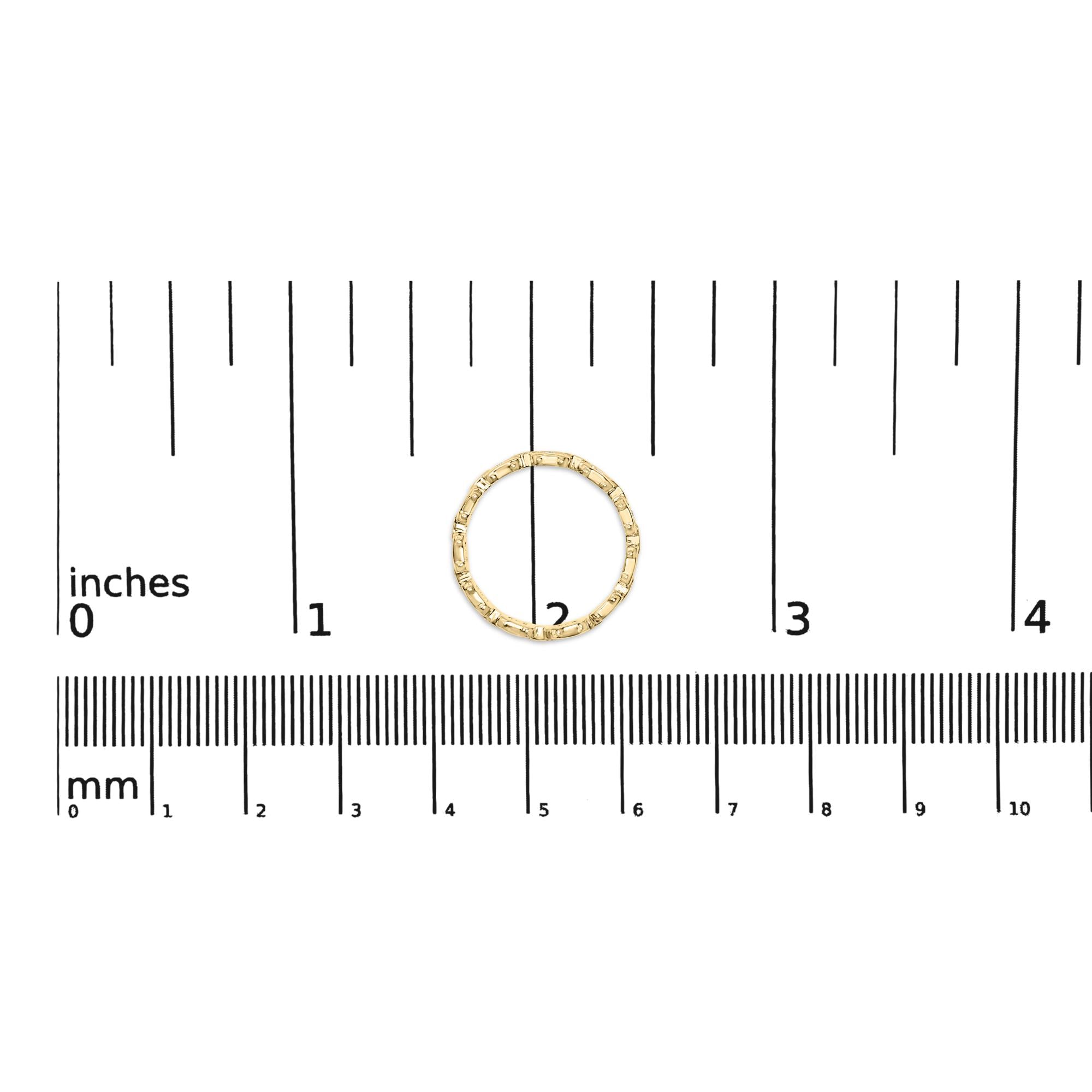 10K Yellow Gold 1/10 Cttw Paperclip Style Link Band Ring (H-I Color, I1-I2 Clarity) - Friggin Jewelry