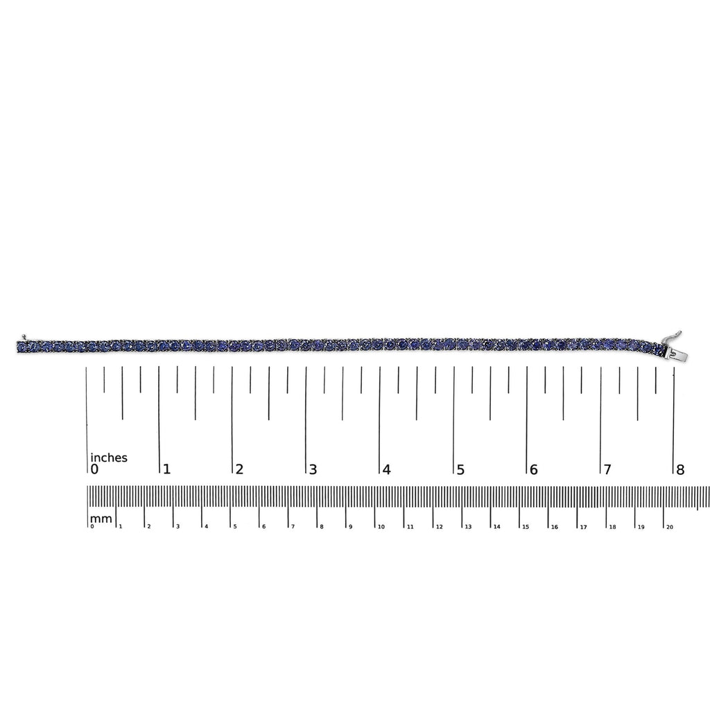 Men's .925 Sterling Silver Created Blue Sapphire Tennis Bracelet - 8.5" Inches - Friggin Jewelry