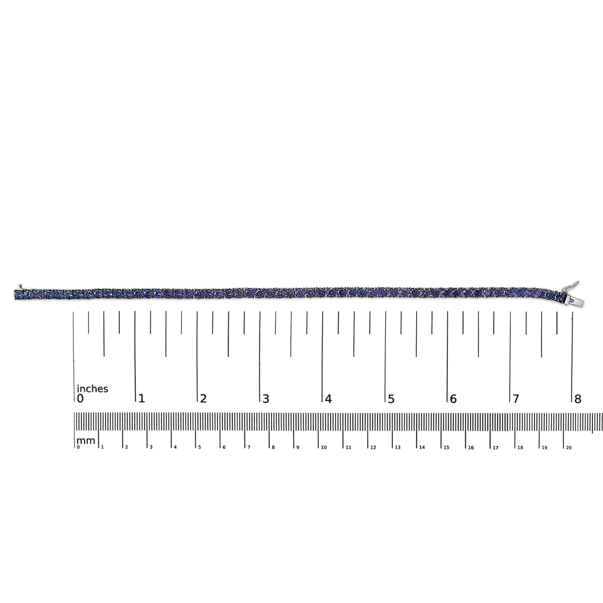 Men's .925 Sterling Silver Created Blue Sapphire Tennis Bracelet - 8.5" Inches - Friggin Jewelry