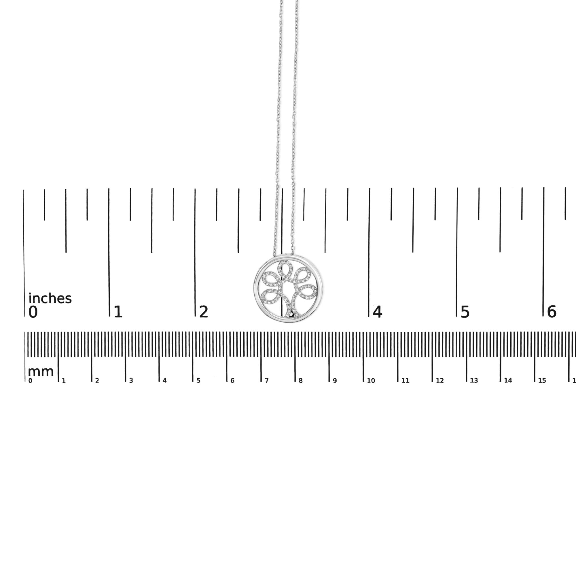 .925 Sterling Silver 1/10 Cttw Diamond Tree of Life Pendant Necklace (I-J Color, I3 Clarity) - Friggin Jewelry