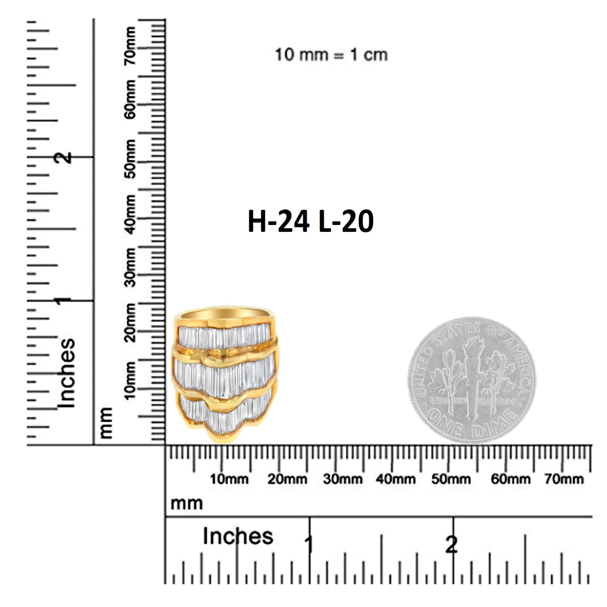 14KT Yellow Gold Diamond Multi-Row Band Ring (1 1/4 cttw, H-I Color, SI1-SI2 Clarity) - Friggin Jewelry Premium