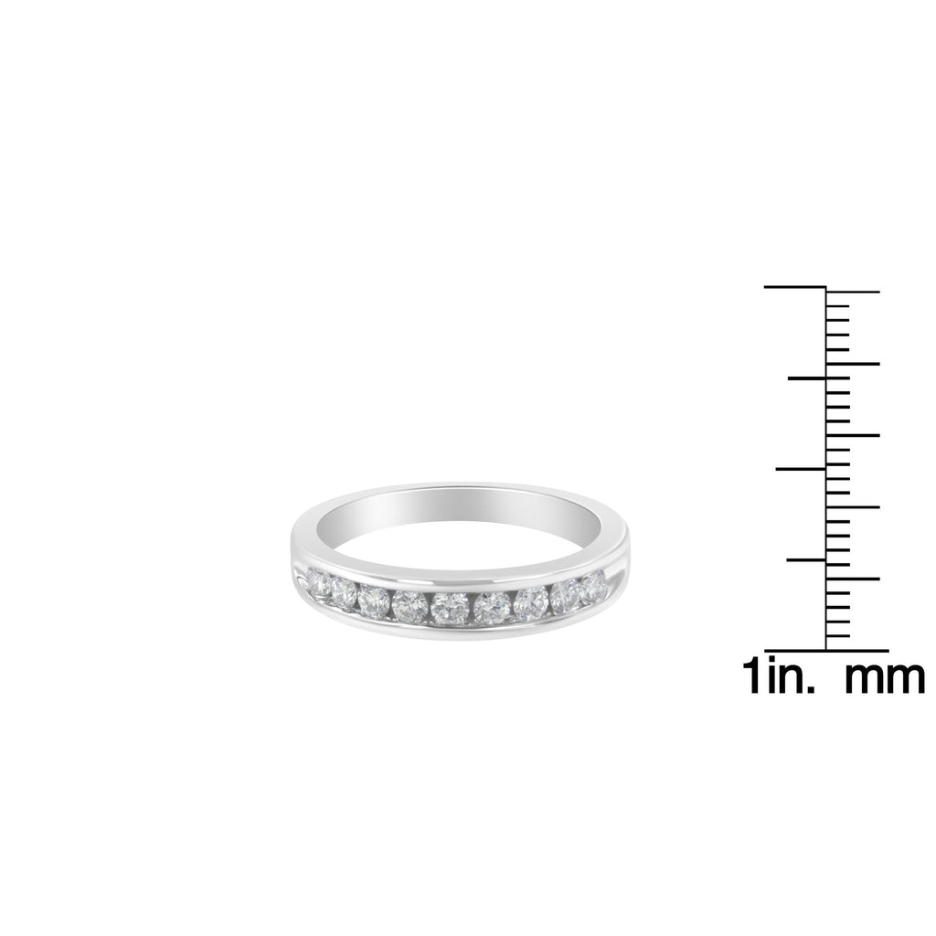 Anello in oro bianco 18 carati con diamanti taglio rotondo (1/2 cttw, colore HI, purezza SI2-I1) - Friggin Jewelry