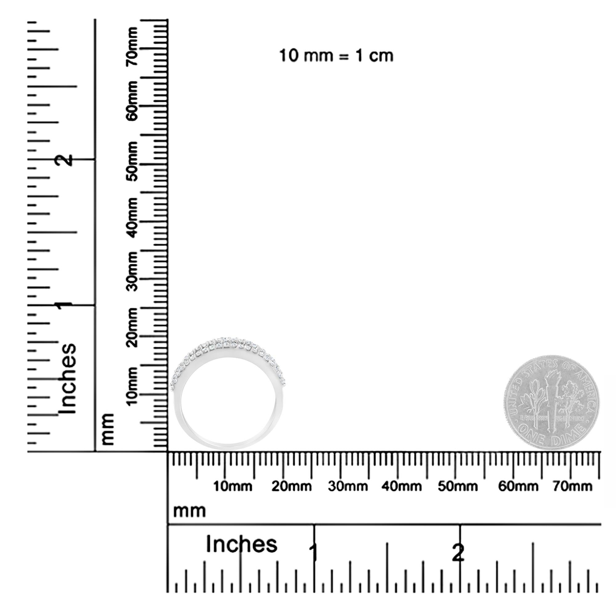 Anello moderno a fascia in oro bianco 14 carati con diamanti da 1/2 carati (colore HI, purezza SI2-I1) - Friggin Jewelry