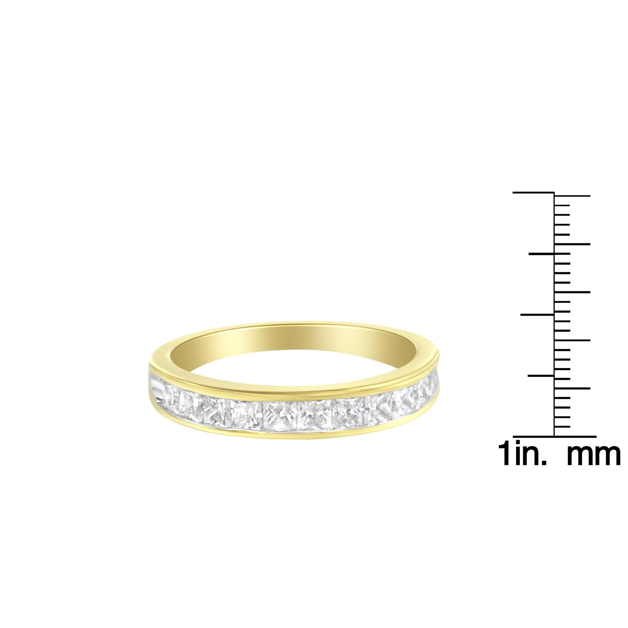 Anillo de oro blanco de 18 quilates con diamantes de talla princesa para mujer (1 ct, color GH, claridad SI1-SI2) - Friggin Jewelry