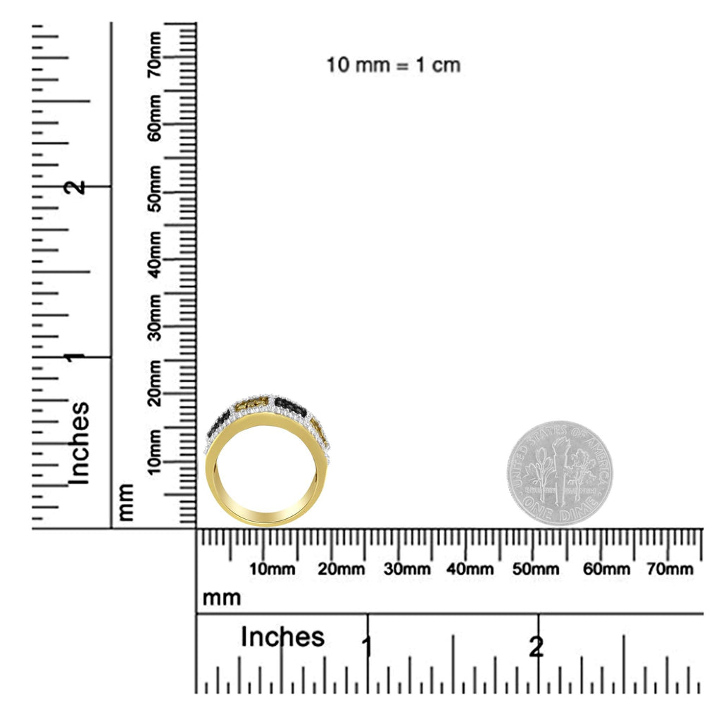 Anillo de oro amarillo de 14 kt con diamantes champán, amarillos y redondos (1 1/2 ct, color HI, claridad I1-I2) - Friggin Jewelry