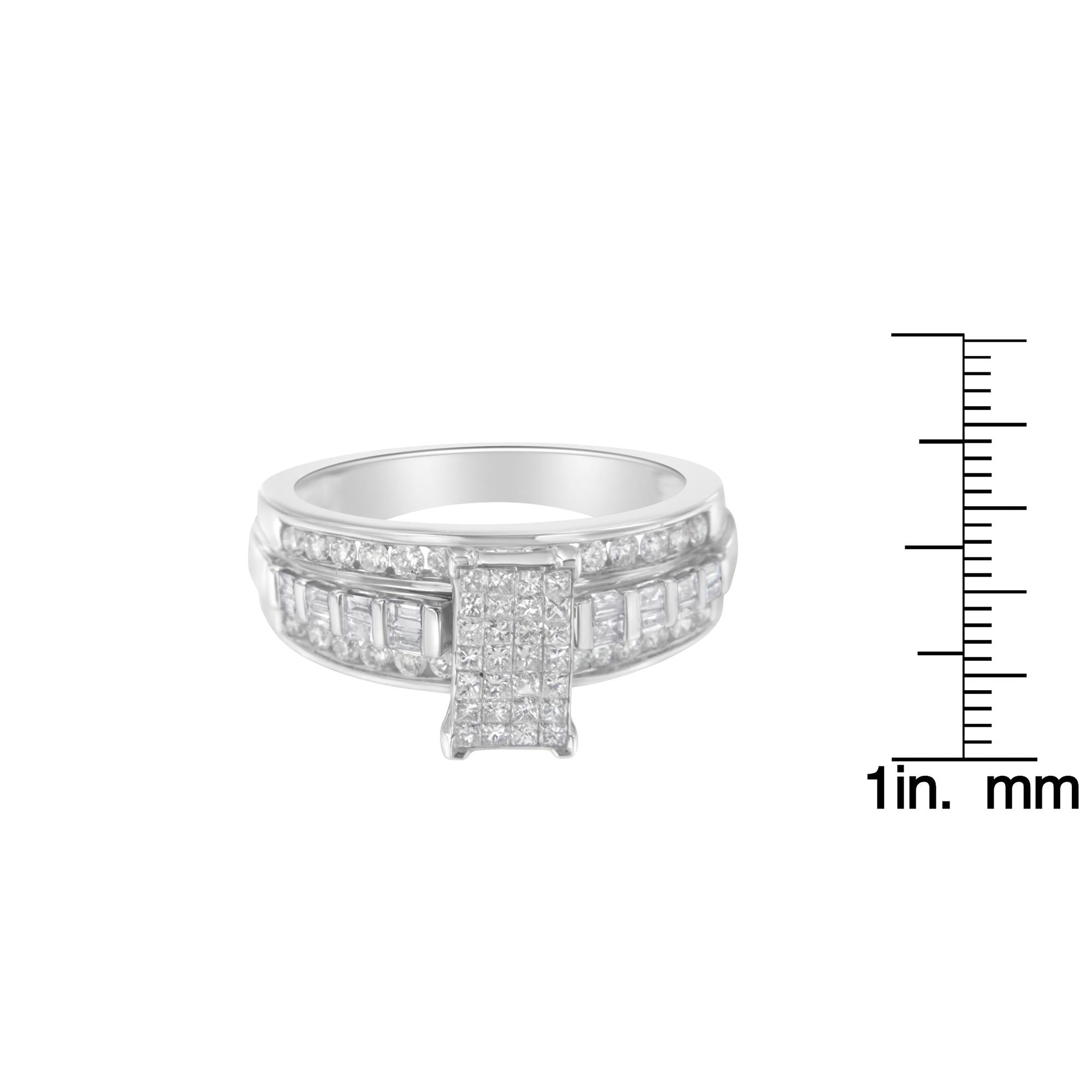 10KT White Gold Diamond Composite Ring (1 cttw, H-I Color, SI2-I1 Clarity) - Friggin Jewelry