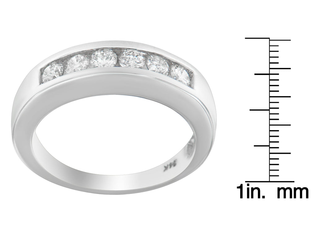 14K White Gold 3/4ct. TDW Diamond Channel Band Ring (H-I, I1-I2) - Friggin Jewelry