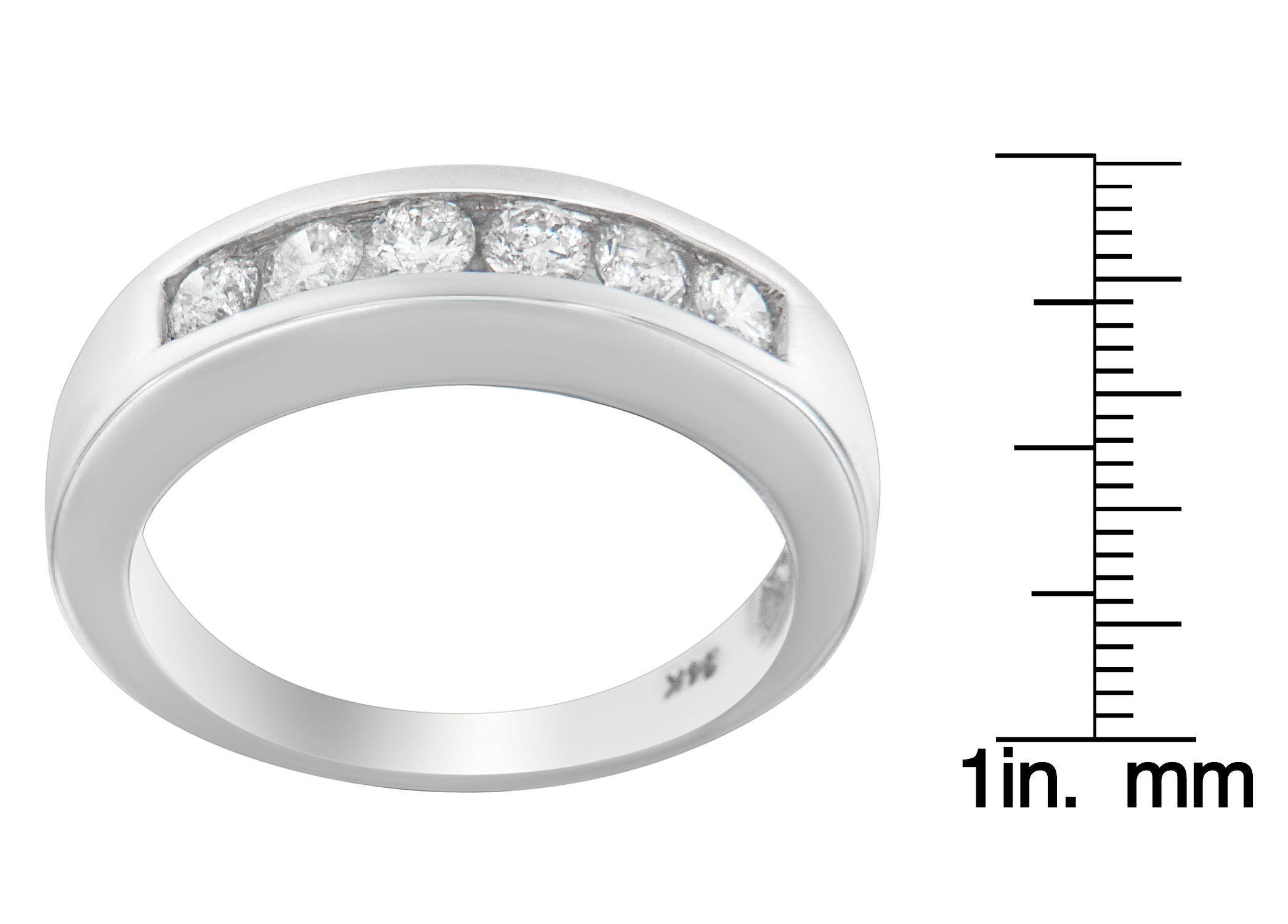 14K White Gold 3/4ct. TDW Diamond Channel Band Ring (H-I, I1-I2) - Friggin Jewelry
