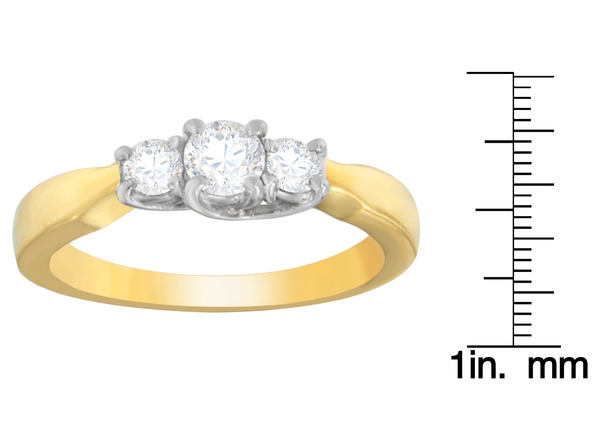 14K Two-Toned Gold 1/2 CTTW Round-cut Diamond Ring (G-H, SI1-SI2) - Friggin Jewelry Premium