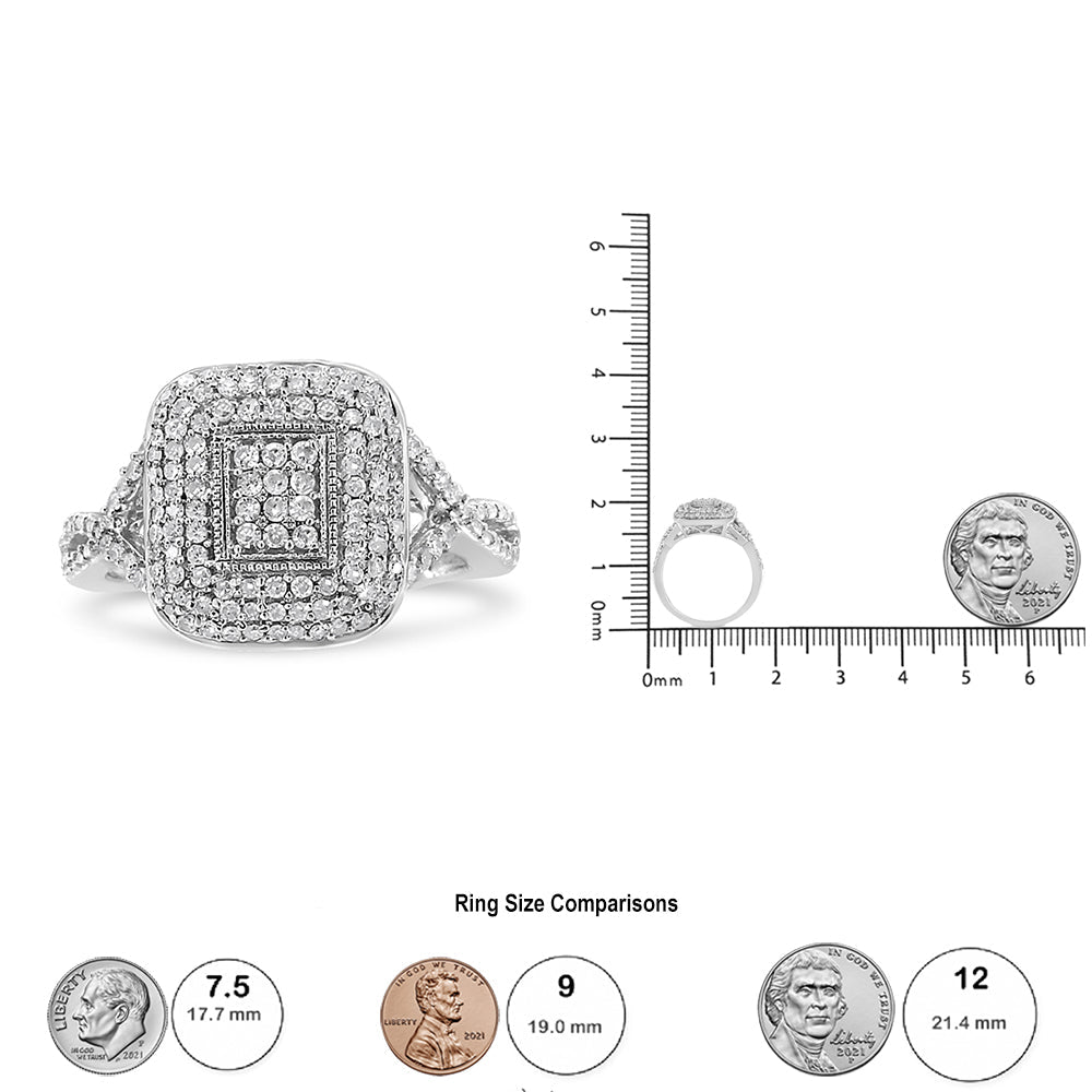Anillo de plata de ley 925 con diamantes redondos de 1/2 quilates (IJ, I1-I2) - Friggin Jewelry
