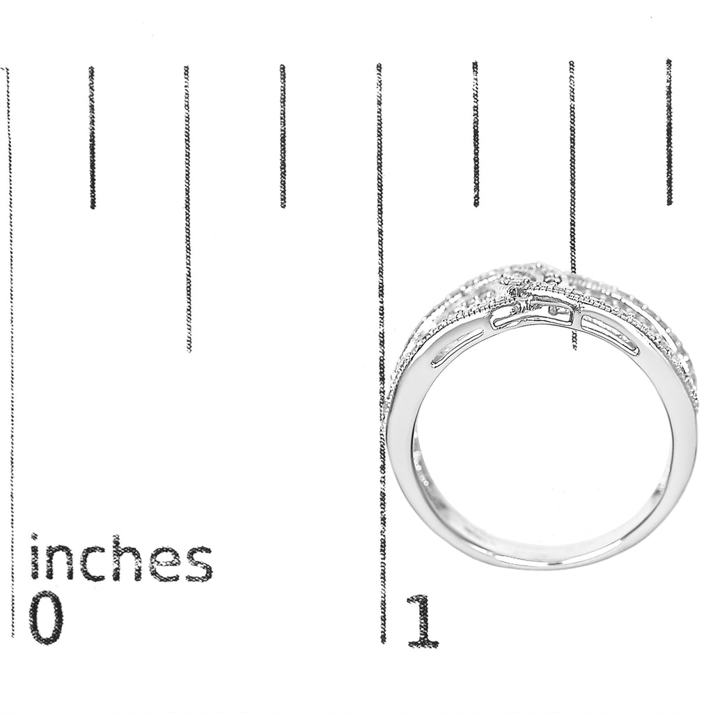.925 Sterling Silver 1/2 Cttw Diamond Multi-Row Bypass Band Ring (I-J Color, I3 Clarity) - Friggin Jewelry