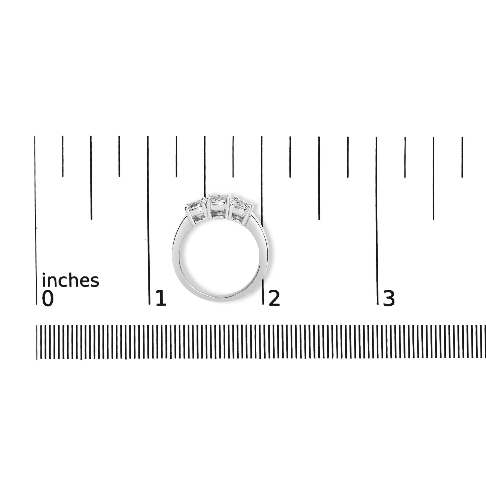 14K White Gold 1/2 Cttw Miracle Set Round Lab Grown Diamond Three Stone Illusion Plate Ring (F-G Color, VS1-VS2 Clarity) - Friggin Jewelry