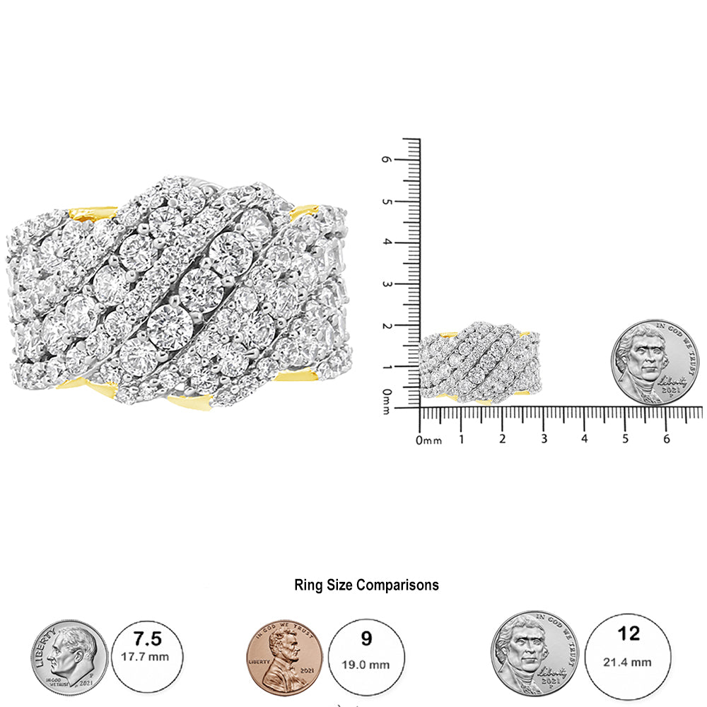 10K Gold 3.00 Cttw Diamond Multi Row Cluster Band Ring (I-J Color, I3 Clarity) - Friggin Jewelry