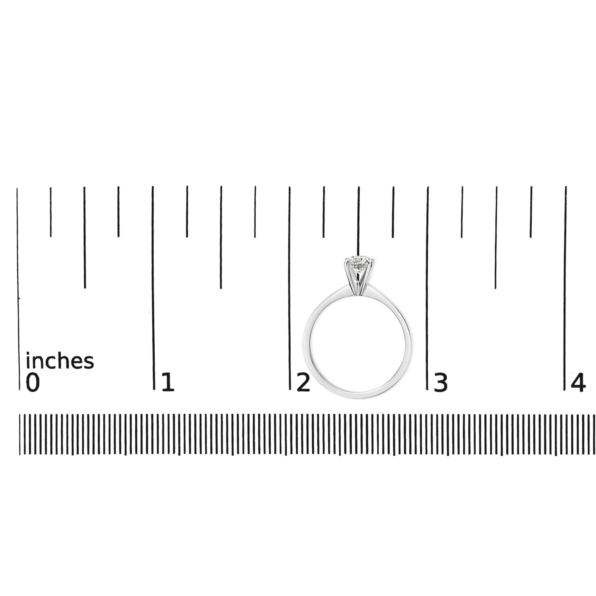 14K White Gold 1/2 Cttw Round Lab Grown Diamond 4 Prong Solitaire Engagement Ring (F-G Color, VS2-SI1 Clarity) - Friggin Jewelry