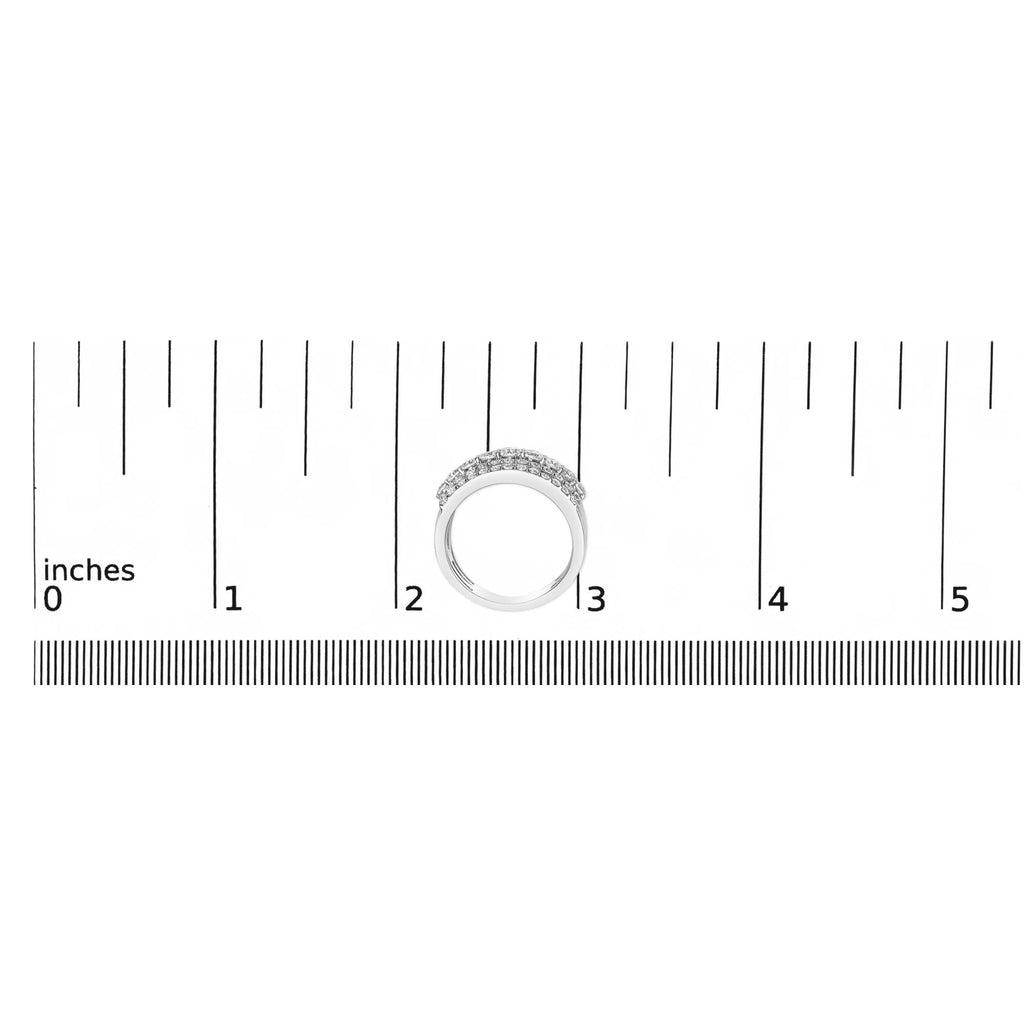 .925 Sterling Silver 2.00 Carat Lab Grown Diamond Multi Row Band Ring - Friggin Jewelry