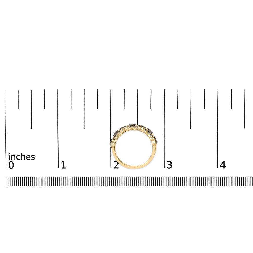 10K Yellow Gold Plated .925 Sterling Silver 1/3 cttw Natural Diamond Band Ring - Friggin Jewelry
