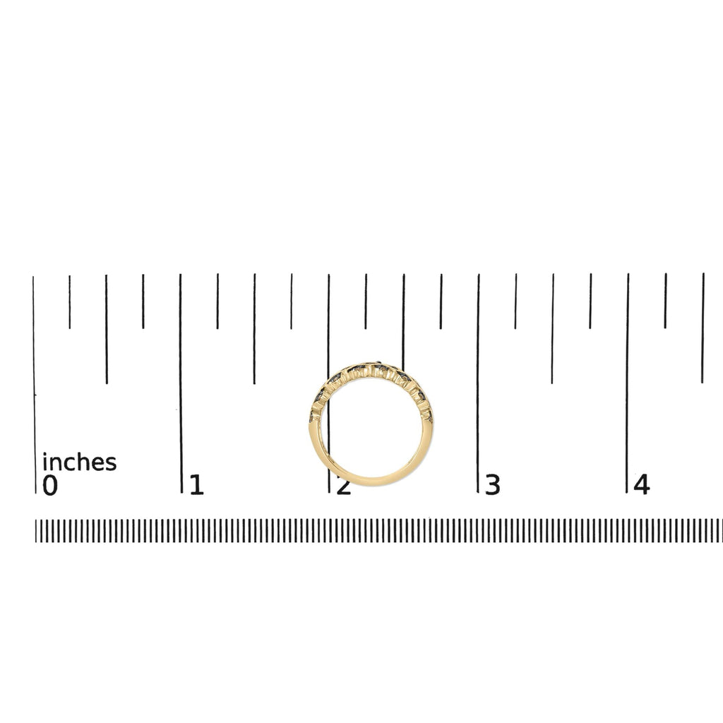 10K Yellow Gold Plated .925 Sterling Silver 1/4 Cttw Champagne Diamond Geometric Band Ring - Friggin Jewelry