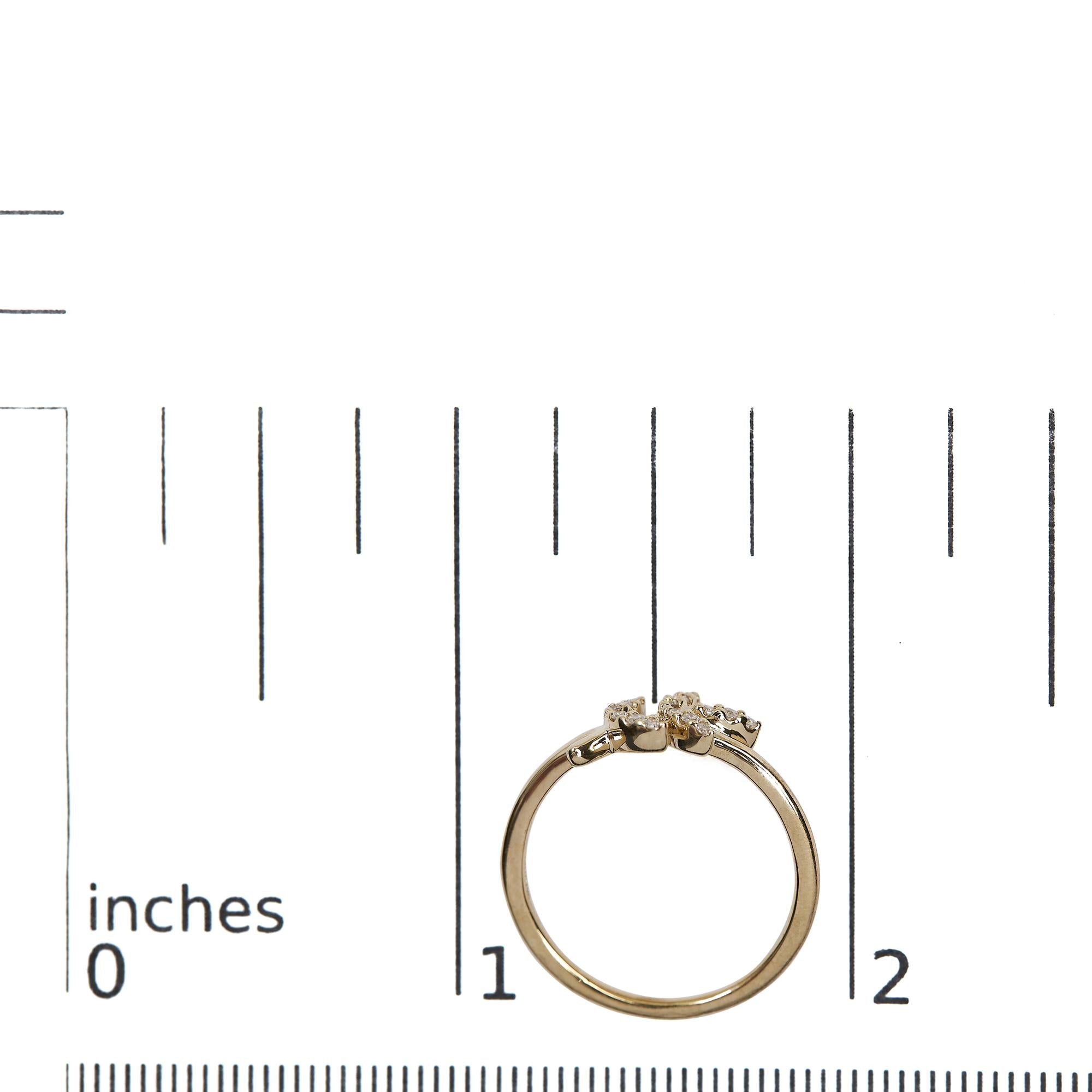 10K Yellow Gold 1/10 Cttw Diamond Leaf and Branch Ring (H-I Color, I1-I2 Clarity) - Friggin Jewelry