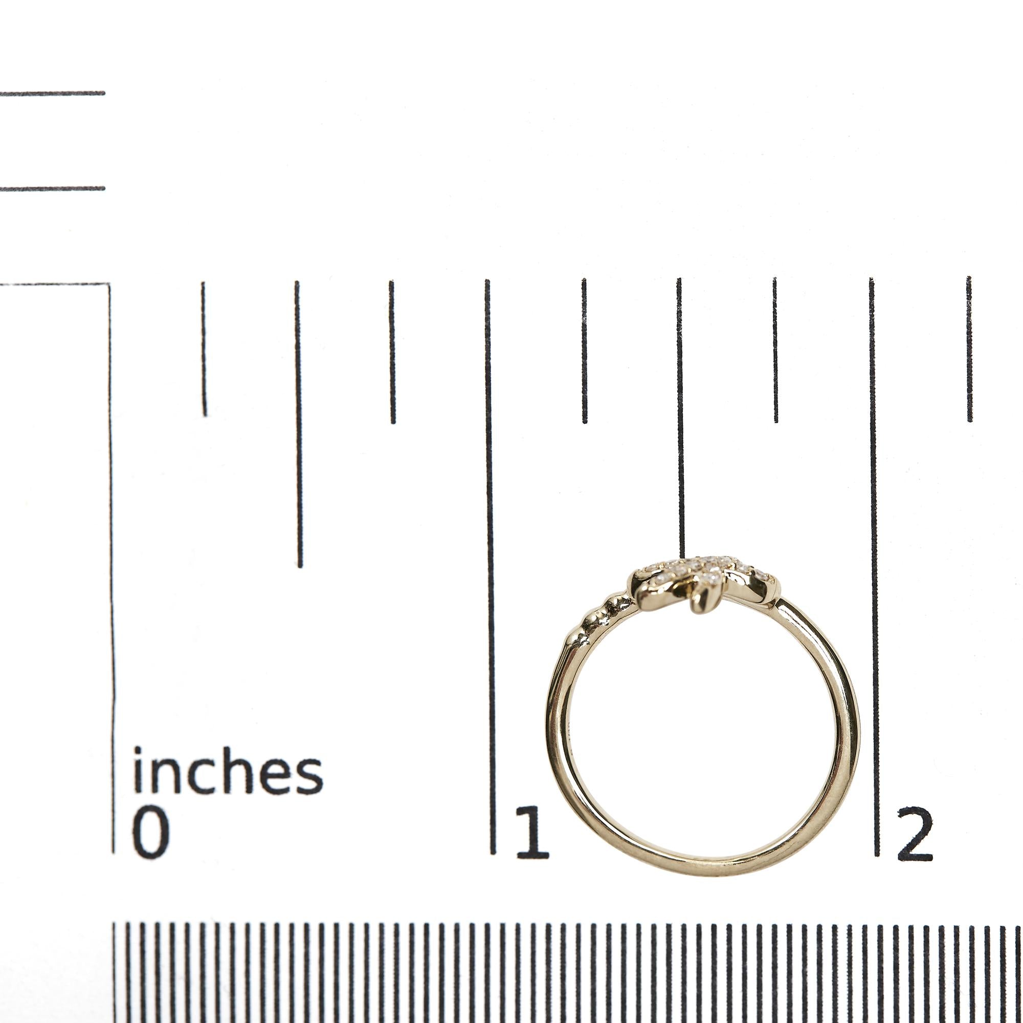 10K Yellow Gold 1/10 Cttw Diamond  Palm Tree Statement Ring (H-I Color, I1-I2 Clarity) - Friggin Jewelry