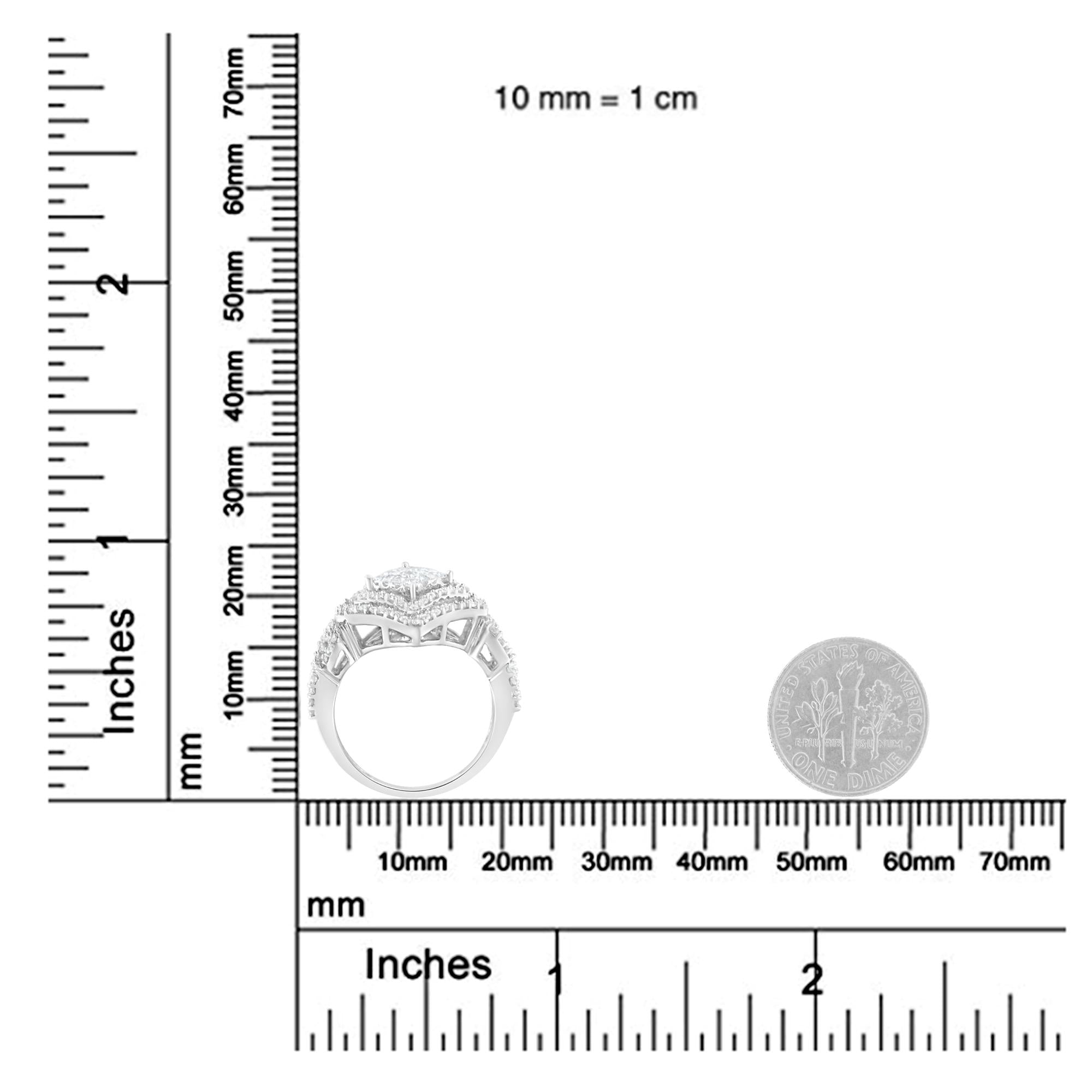 Anello composito in oro bianco 14 carati con diamanti (1 carato, colore HI, purezza I1-I2) - Friggin Jewelry