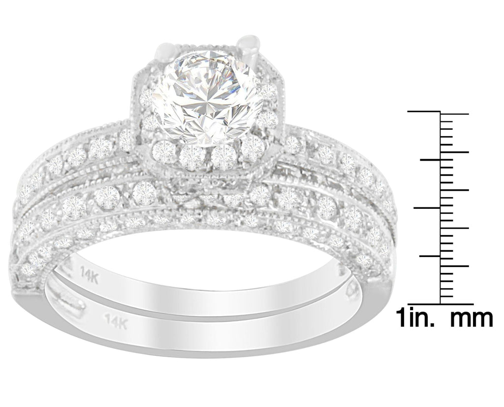14K White Gold 1 ct. TDW Round Cut Diamond Ring (G-H, I1-I2) - Friggin Jewelry