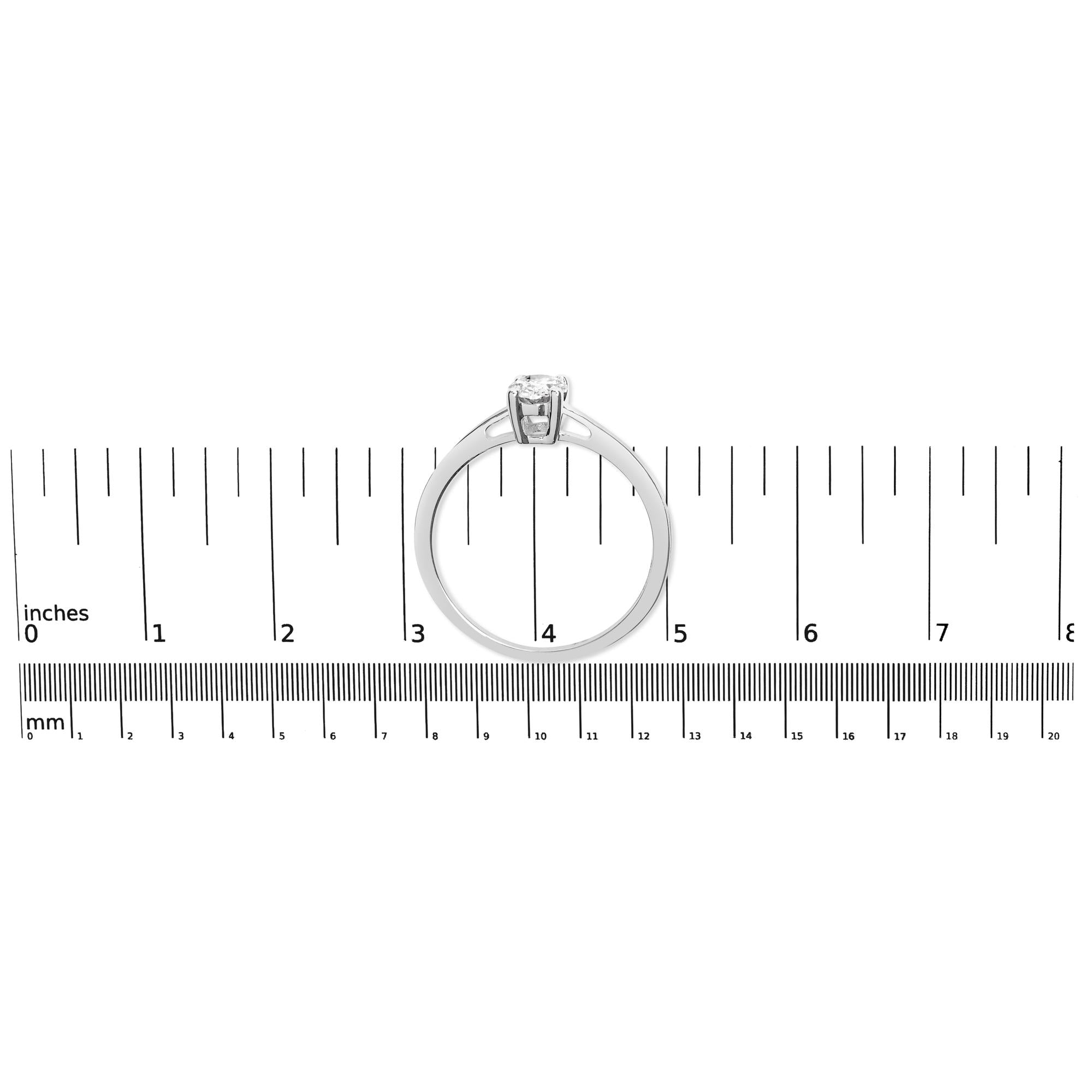 14K White Gold 1/2 Cttw Oval Lab Grown Diamond 4 Prong Solitaire Engagement Ring (F-G Color, VS2-SI1 Clarity) - Friggin Jewelry