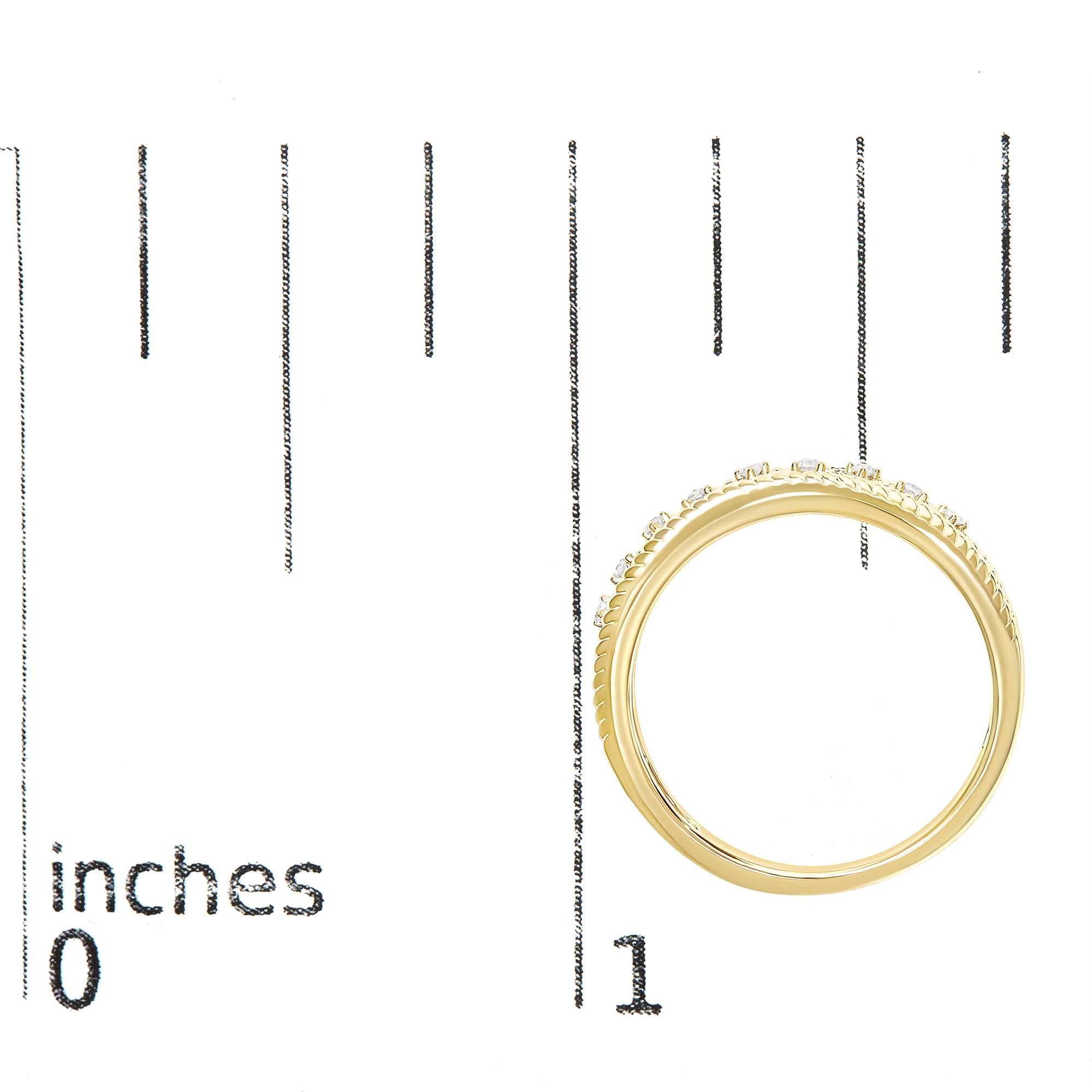 Anello di fidanzamento in stile Art Déco con diamante da 1/5 ct, placcato oro giallo 14 carati, in argento sterling 925 (colore IJ, purezza I3) - Friggin Jewelry