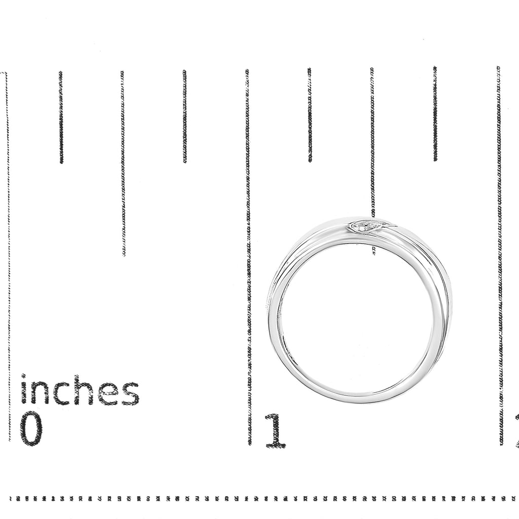 Men's .925 Sterling Silver 1/6 Cttw 3 Stone Diamond Band Ring (H-I Color, I1-I2 Clarity) - Friggin Jewelry