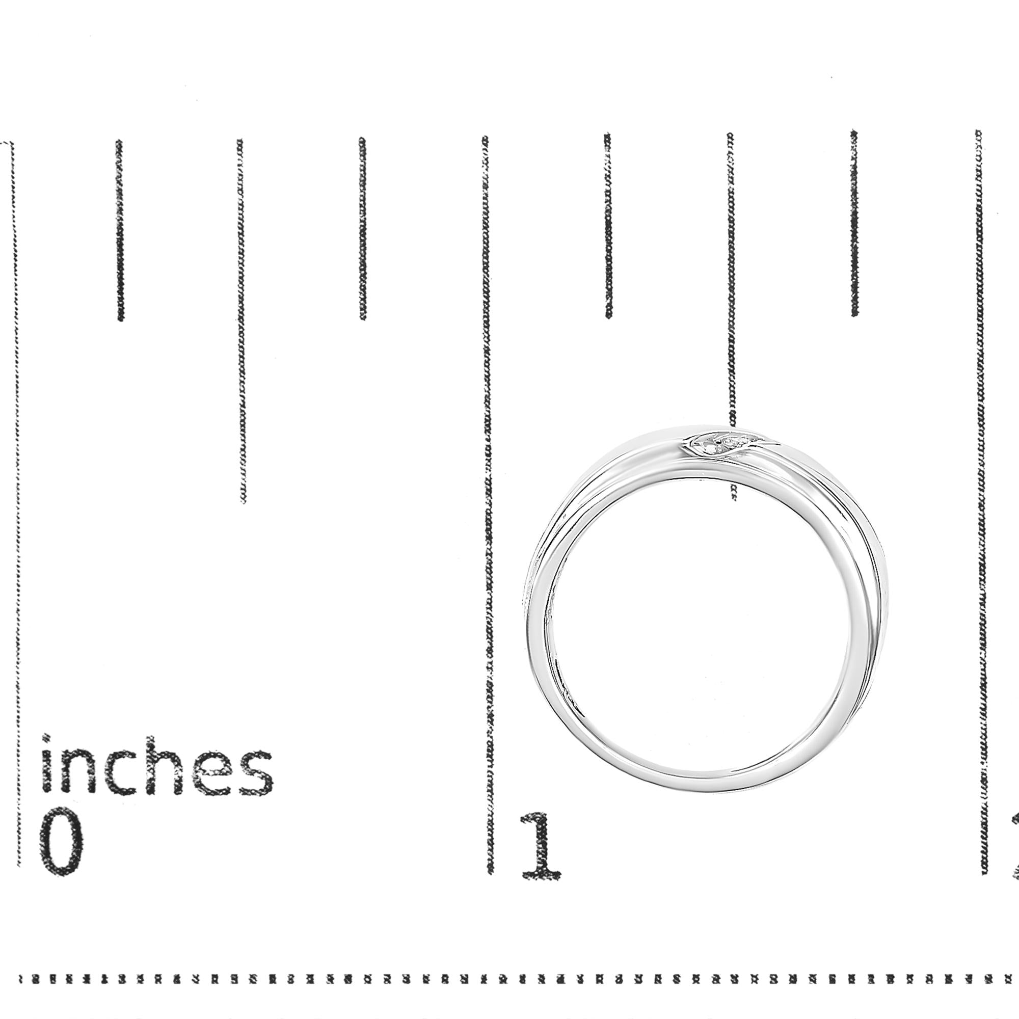 Men's .925 Sterling Silver 1/6 Cttw 3 Stone Diamond Band Ring (H-I Color, I1-I2 Clarity) - Friggin Jewelry