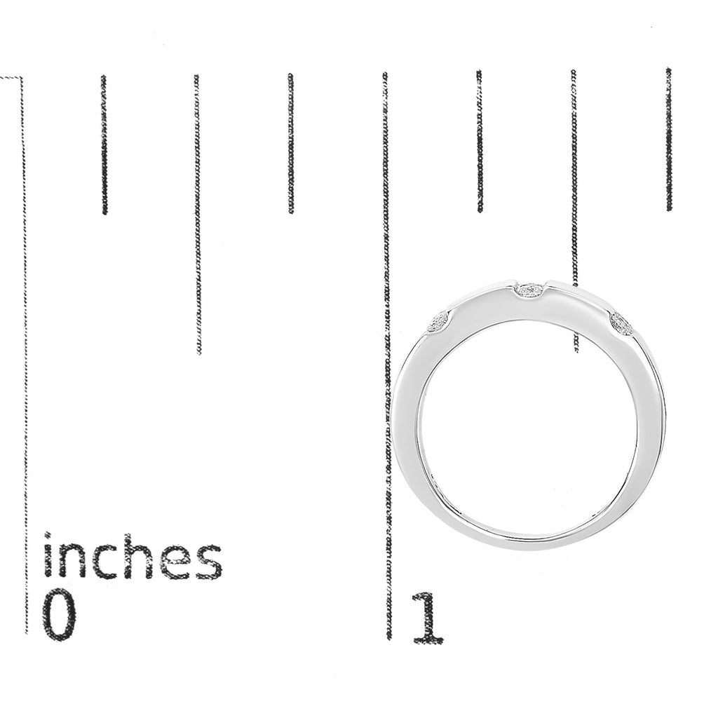 Anillo de plata de ley 925 para hombre con tres filas de diamantes de 1/2 quilates (color HI, claridad I1-I2) - Friggin Jewelry