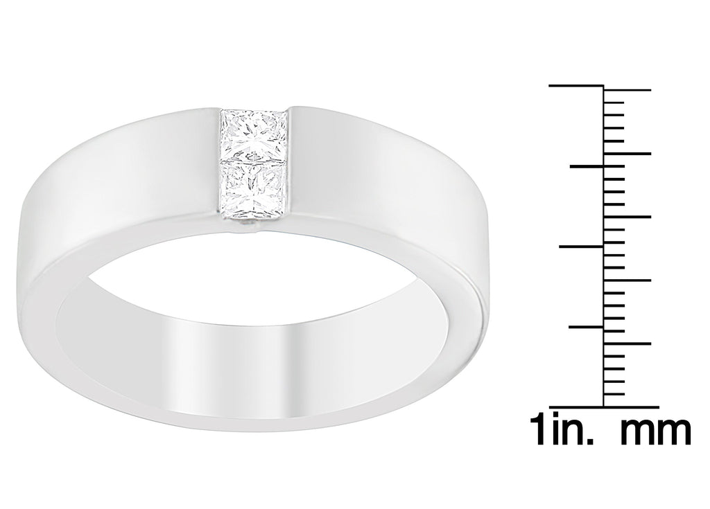 Men's 14K White Gold 1/4 ct.TDW Diamond Channel Band Ring (G-H, VS1-VS2) - Friggin Jewelry