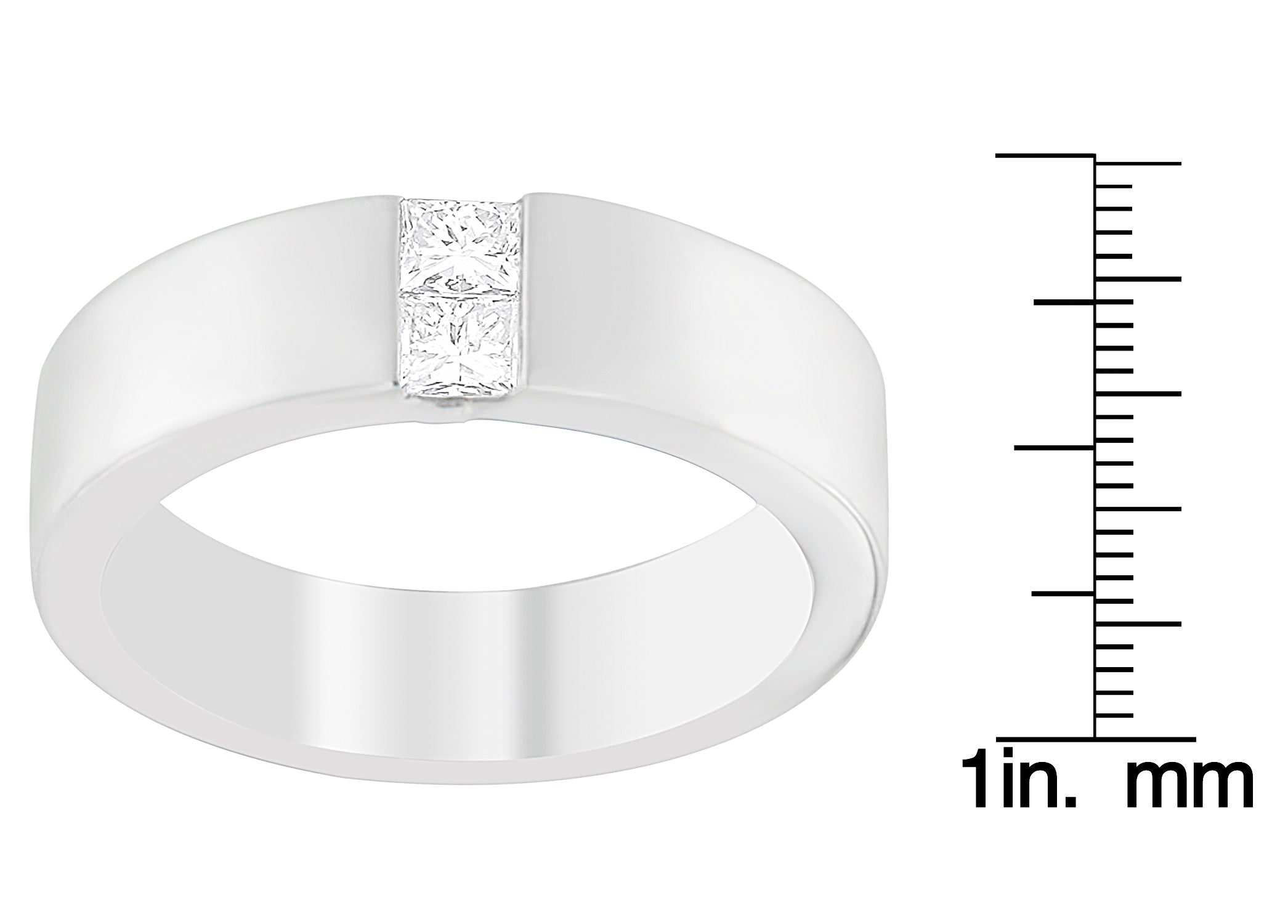 Men's 14K White Gold 1/4 ct.TDW Diamond Channel Band Ring (G-H, VS1-VS2) - Friggin Jewelry