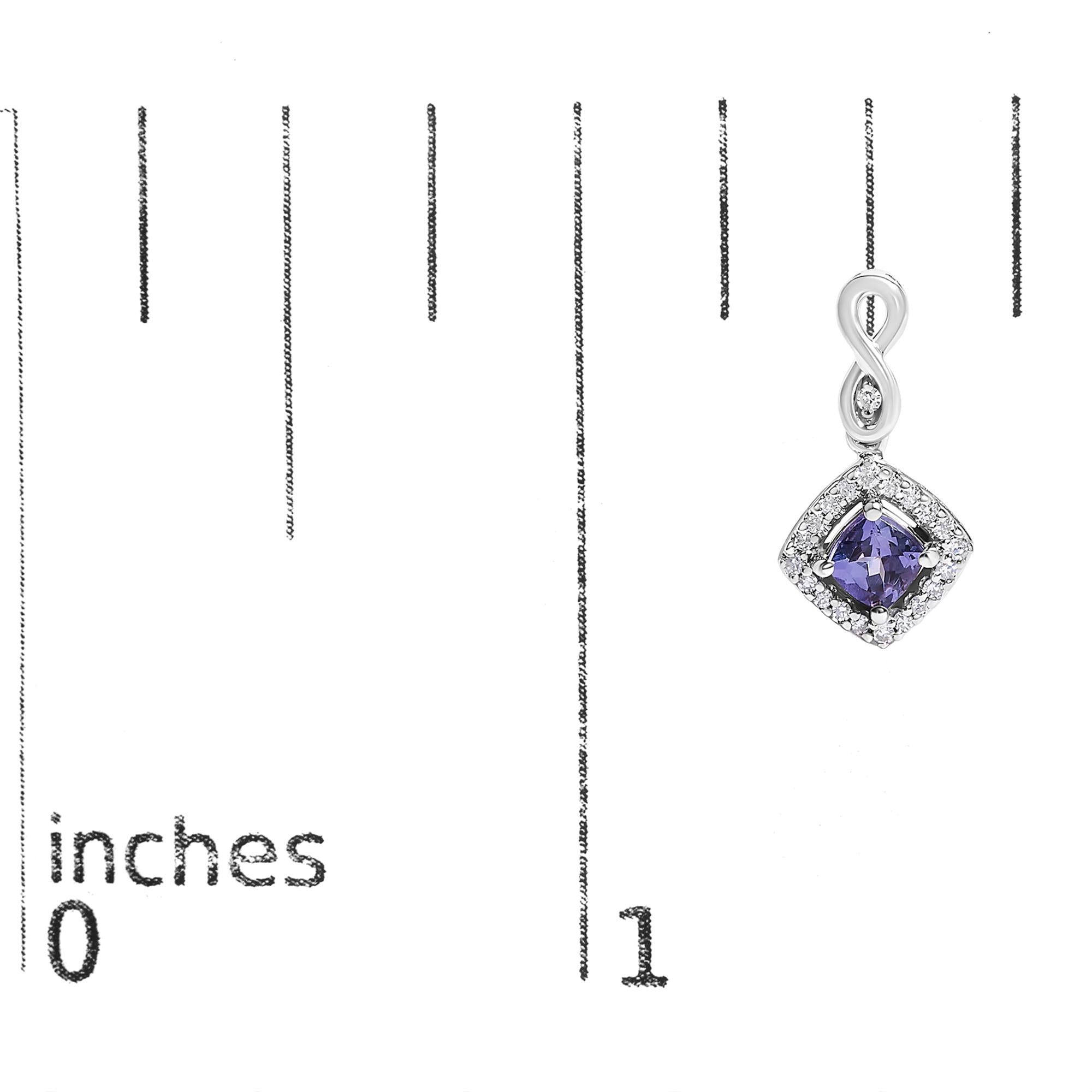 10K White Gold Blue Purple Tanzanite and Diamond Halo Cushion Shaped Drop Earrings (I-J Color, I1-I2 Clarity) - Friggin Jewelry
