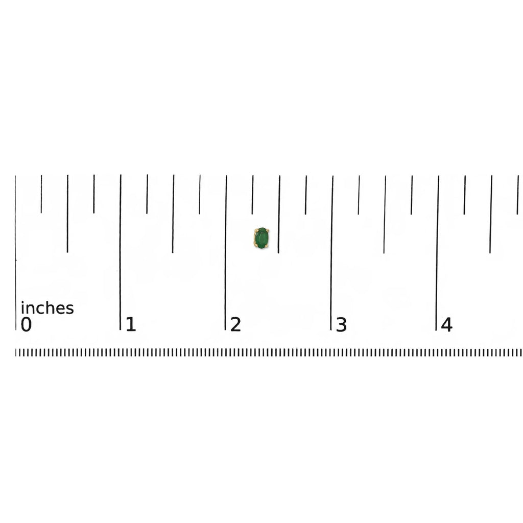 Pendientes de oro de 14 quilates con piedra de nacimiento de corte ovalado de 5 x 3 mm - Friggin Jewelry